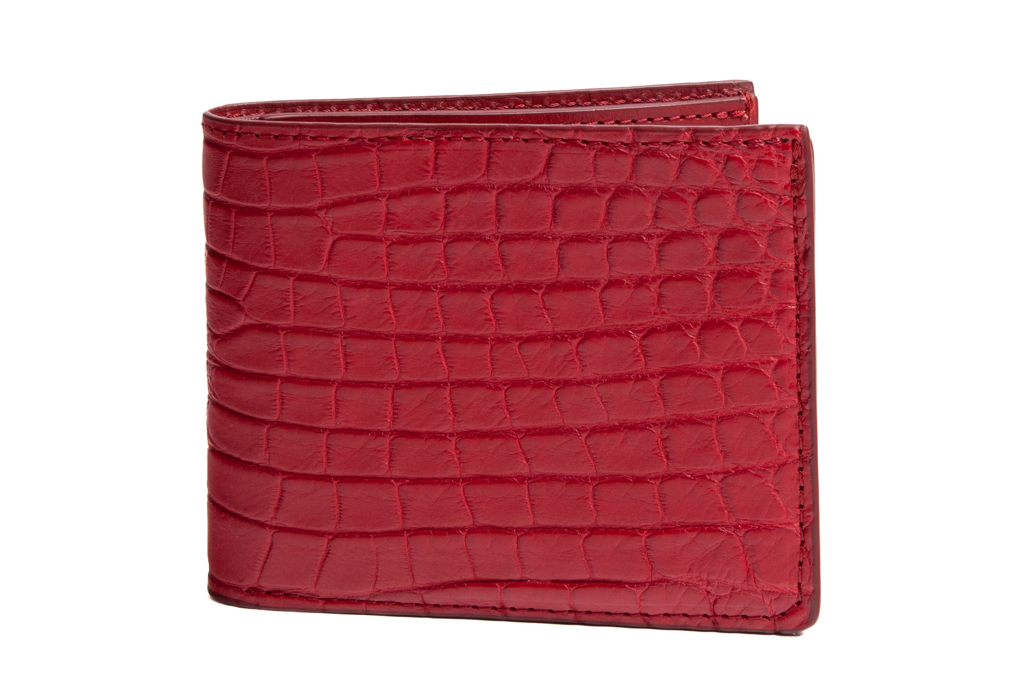 American Alligator Bifold Wallet Red Alligator