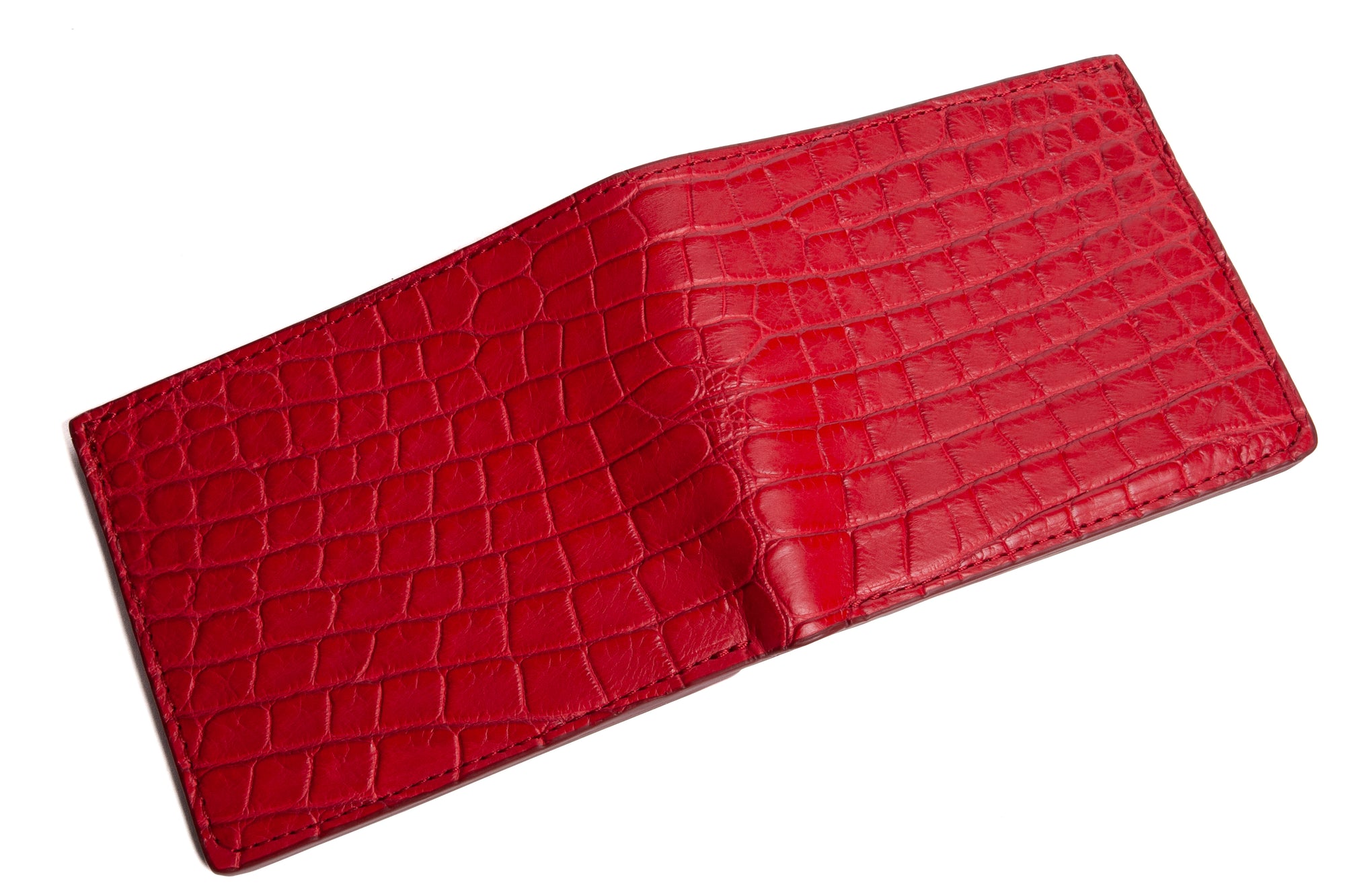 American Alligator Bifold Wallet Red Alligator