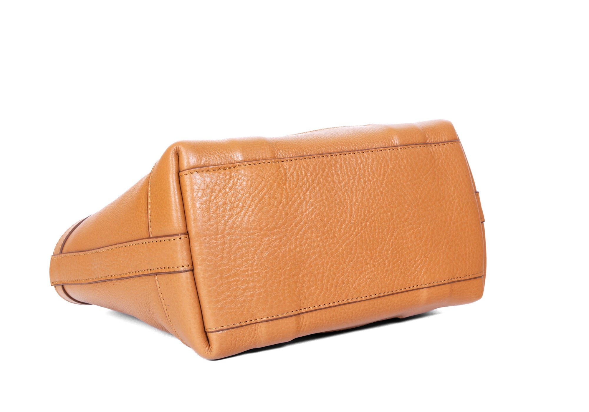 Bottom of Leather Mini Tote Camel