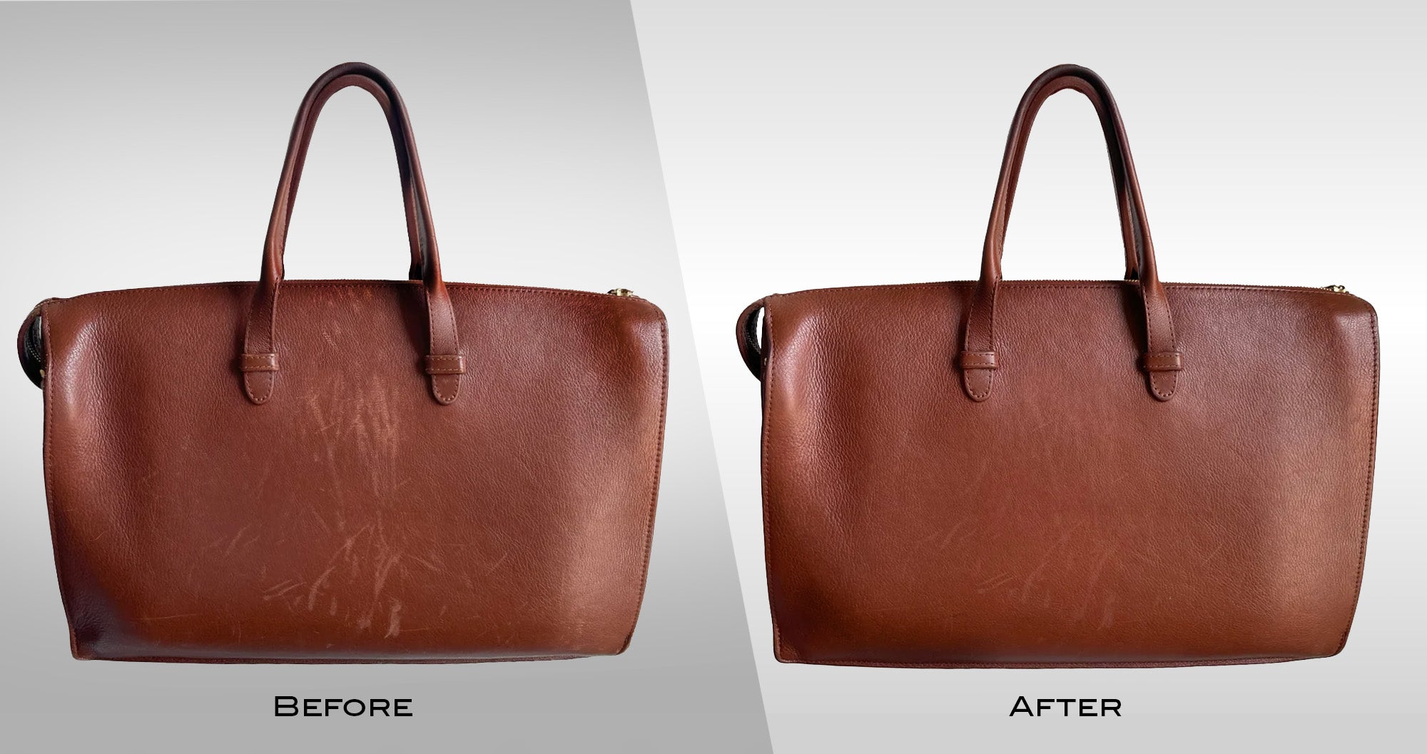 Before/After of Leather Elixir Leather Elixir