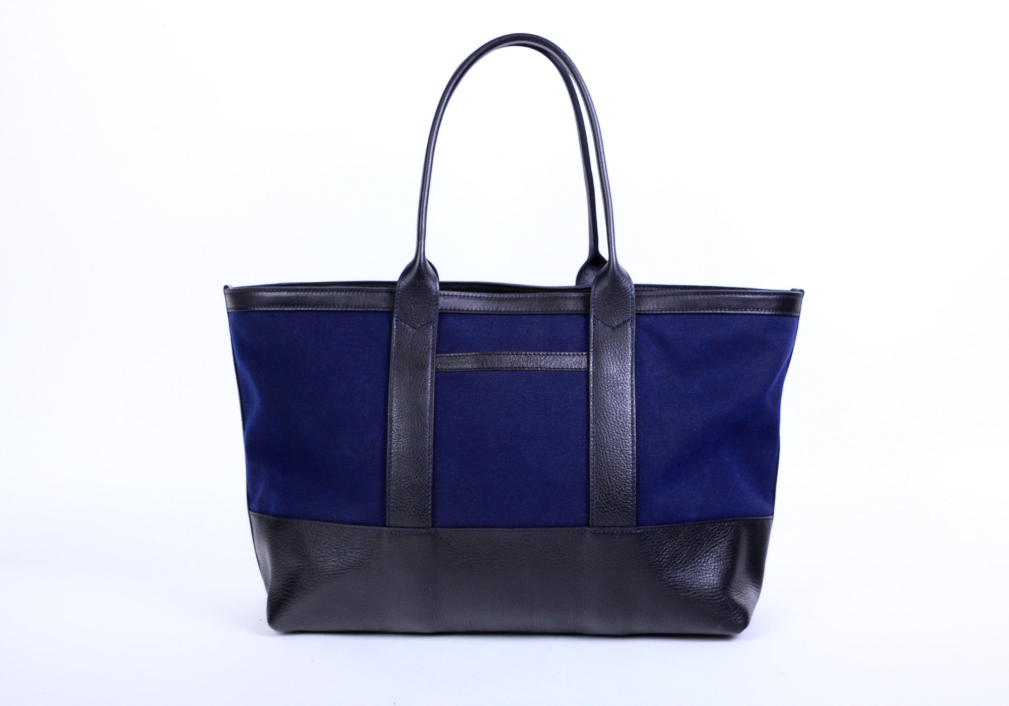 Back of Canvas Zip-Top Medium Tote Mariner's Blue-Black
