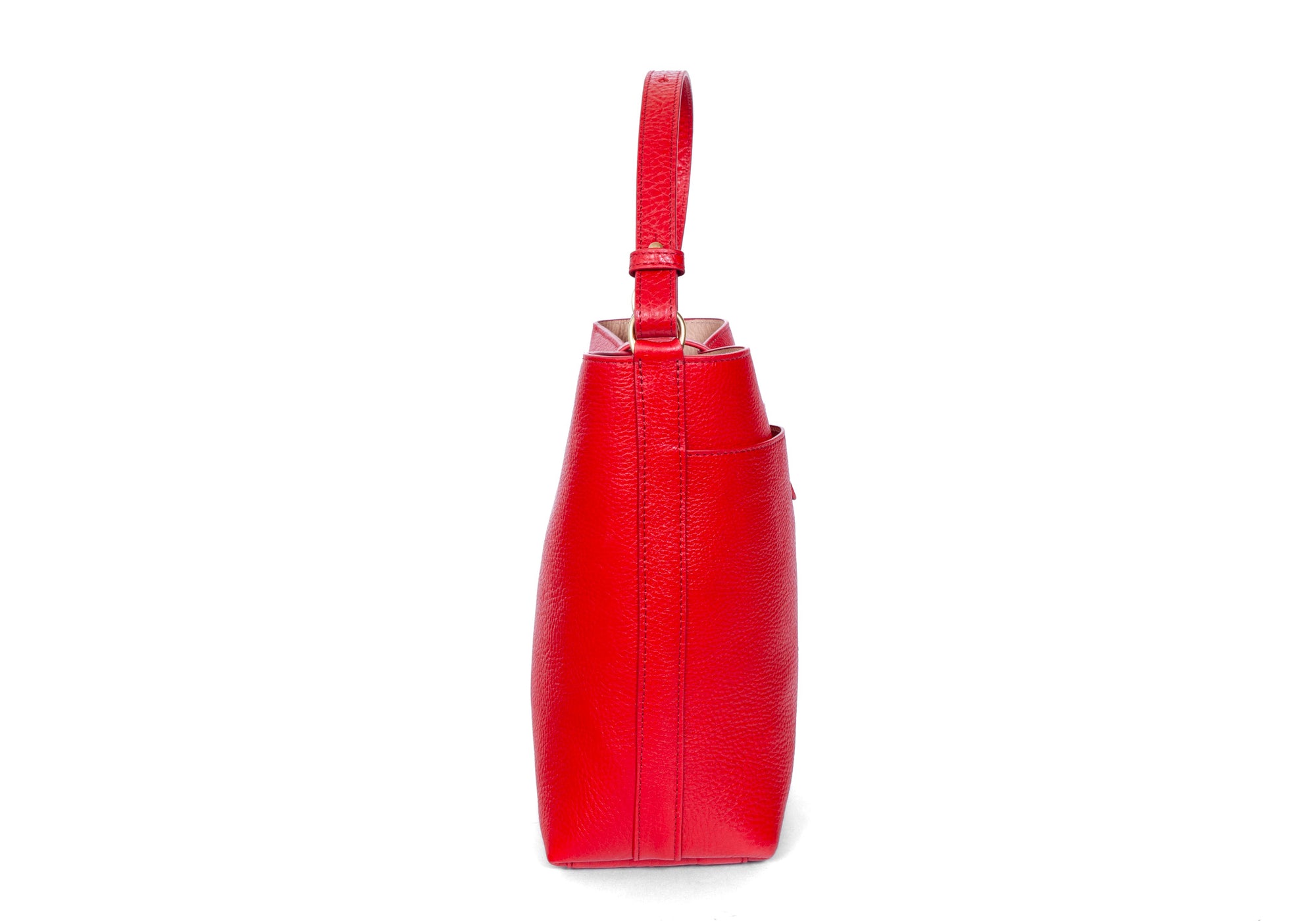 The Maude Bucket Bag Pop Red/Natural