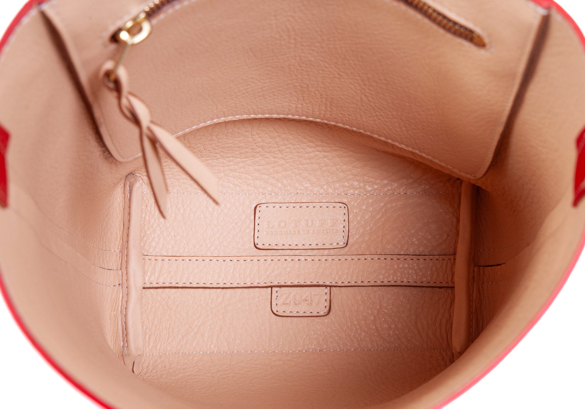 The Maude Bucket Bag Pop Red/Natural