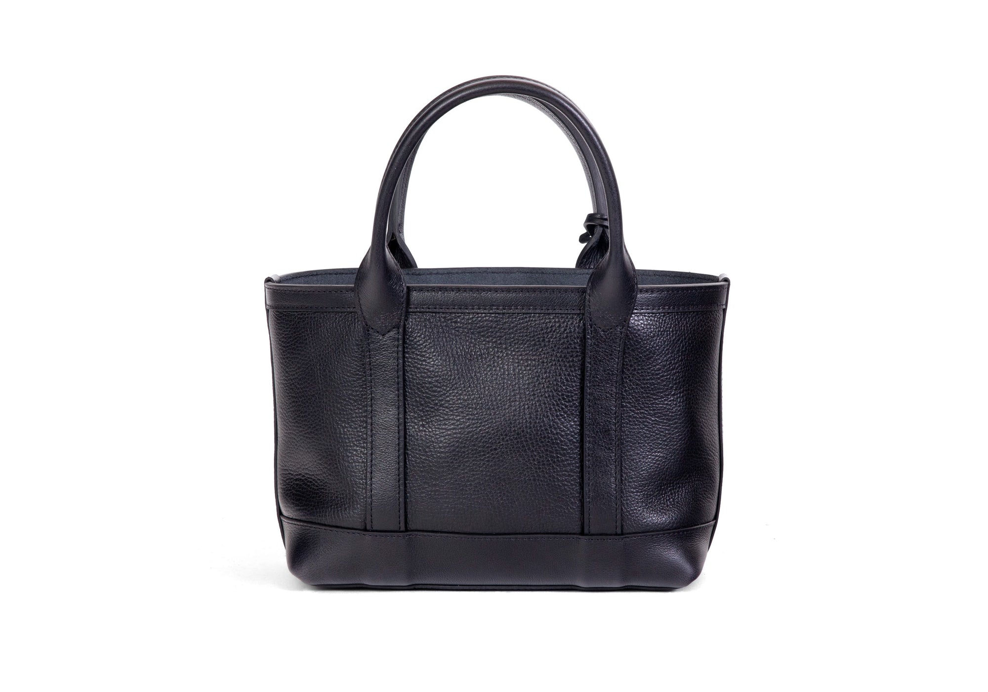 Front of Leather Mini Tote Black