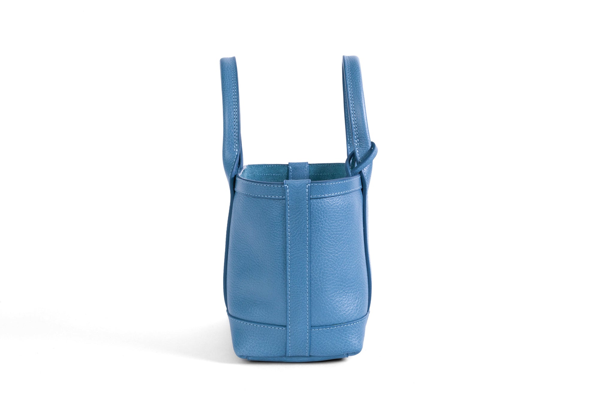 Side of Leather Mini Tote Glacier