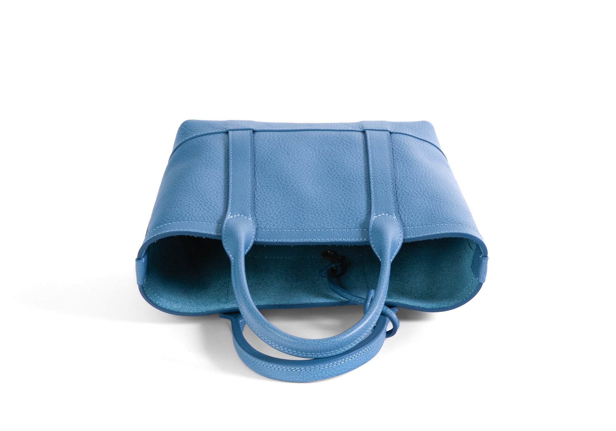 Opening of Leather Mini Tote Glacier