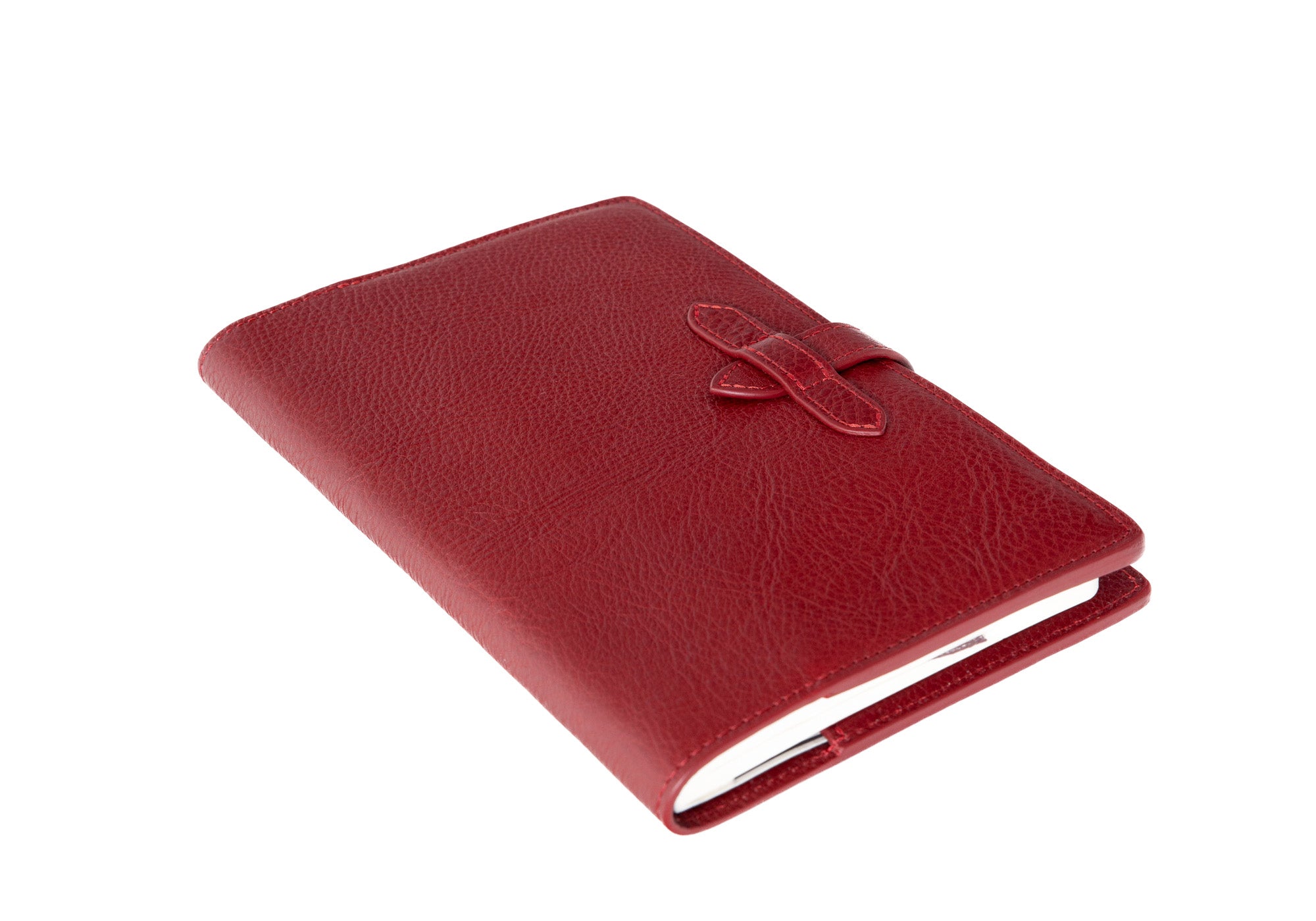 Front of Leather Travel Journal Red