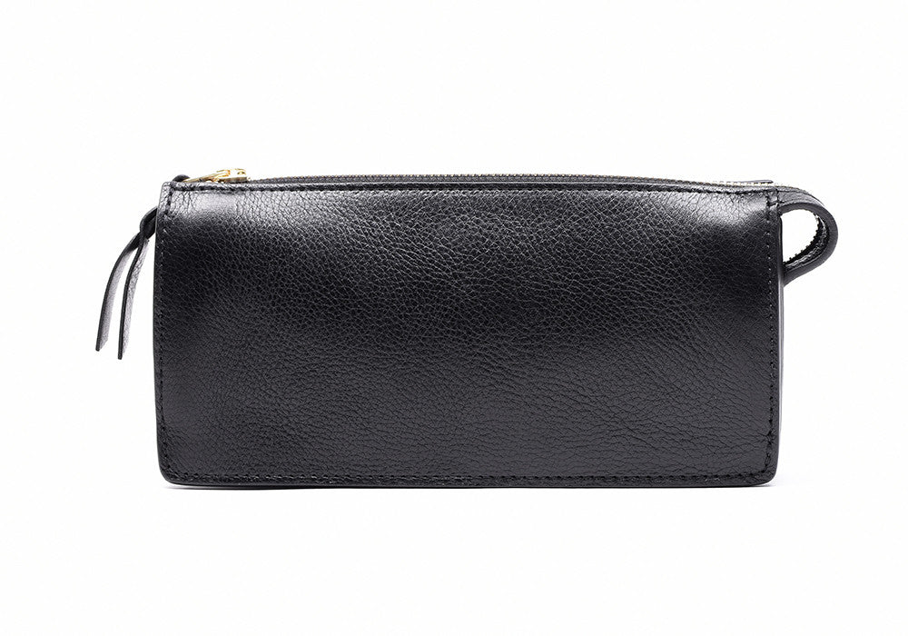 Tripp Wallet Black|Front Leather View