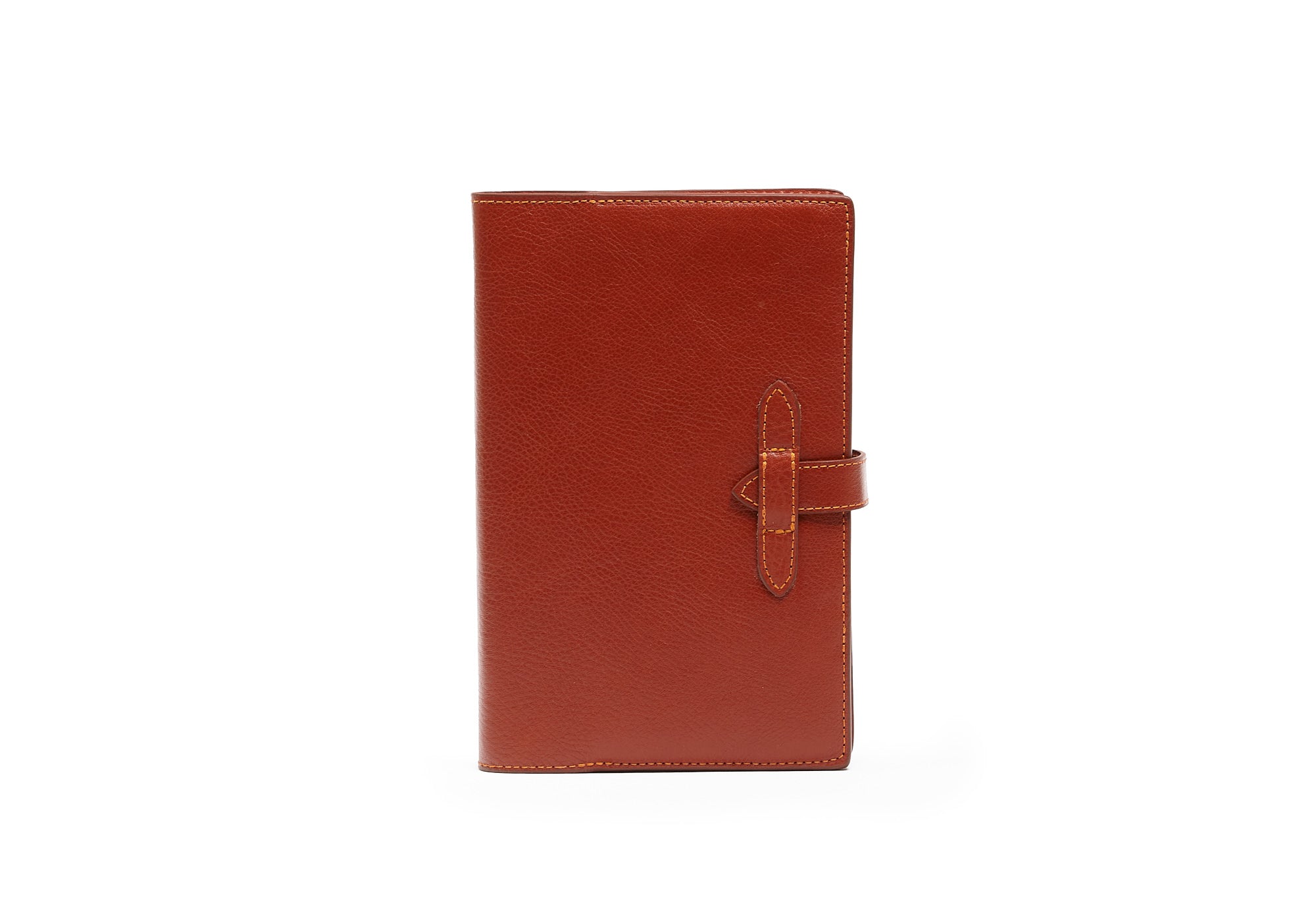 Front View of Leather Travel Journal Saddle Tan