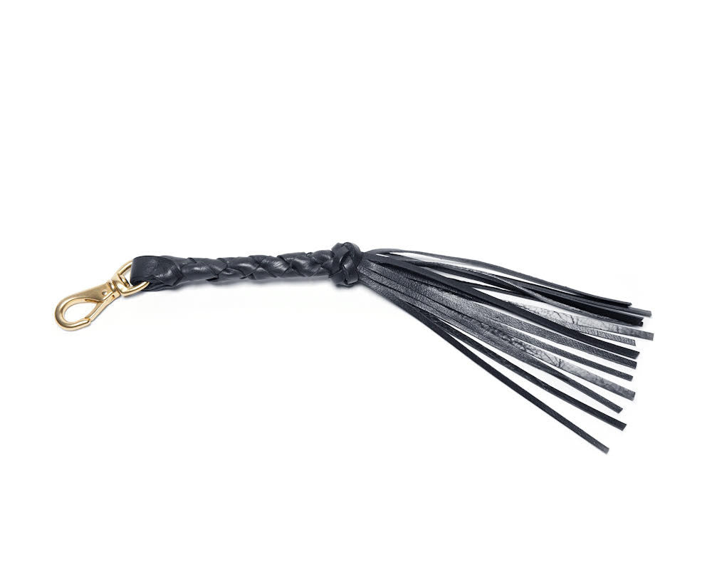 Braided Tassel Key Fob Navy|Front View