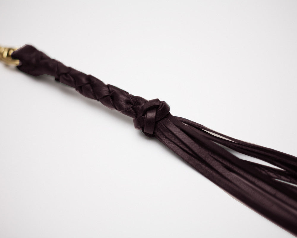 Leather Braid View of Braided Tassel Key Fob Cordovan
