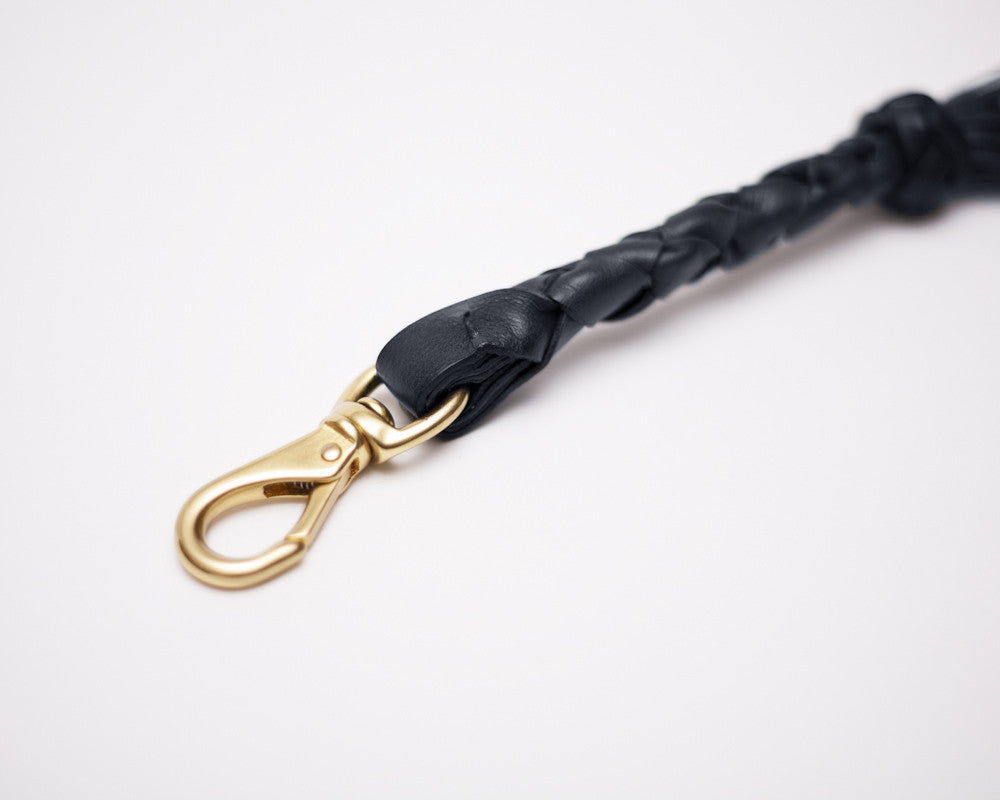 Clip View of Braided Tassel Key Fob Navy