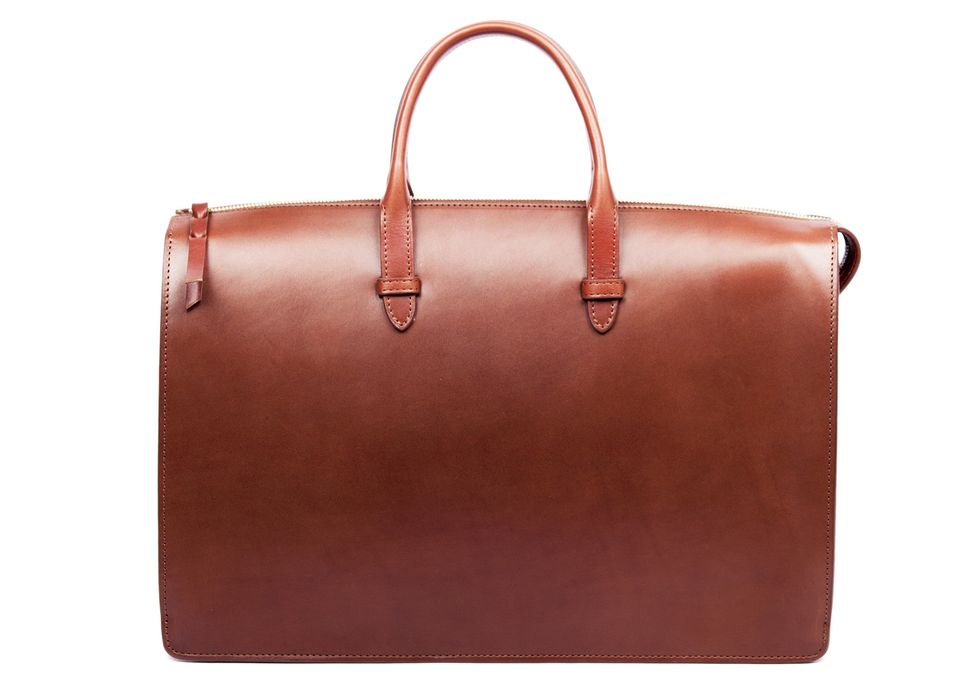The Bridle Triumph II Briefcase Cognac Bridle|Front Leather View