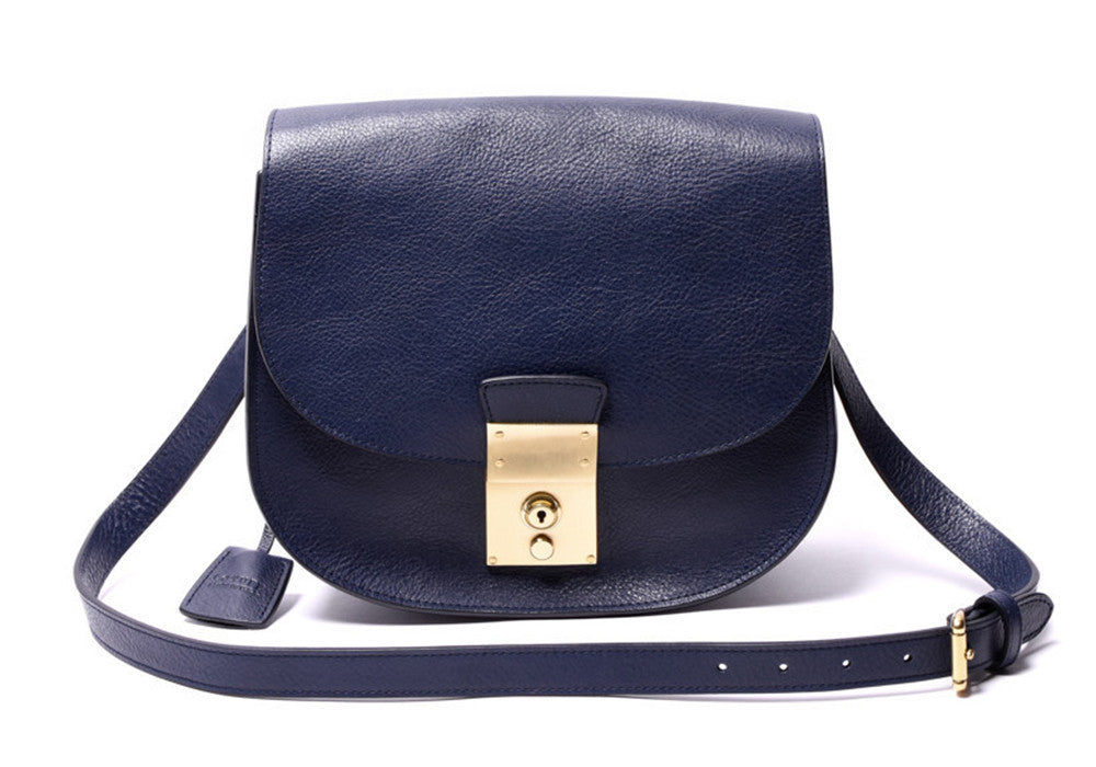 Front View of Arc Shoulder Bag Indigo-Electric Blue