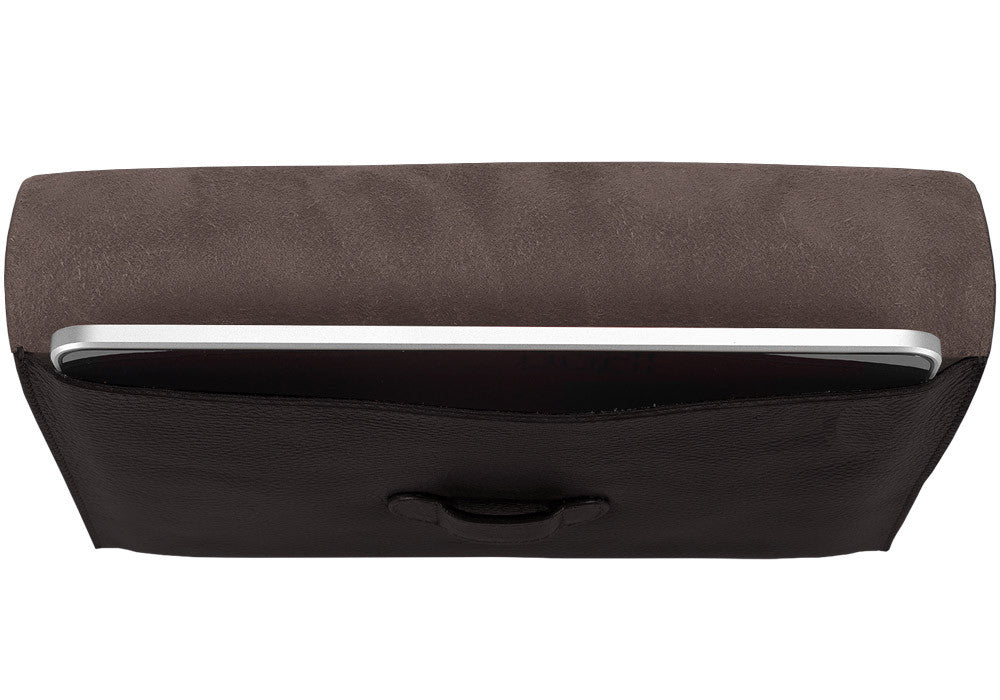 iPad View of Leather iPad Case Chocolate