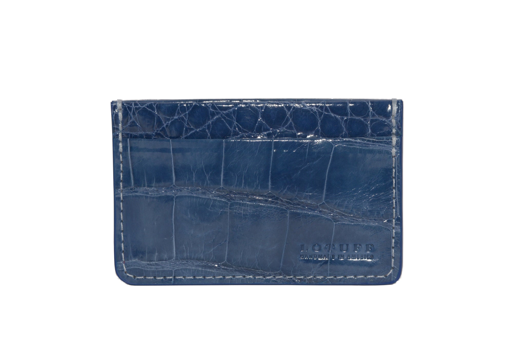 American Alligator Credit Card Wallet Ocean Blue Alligator