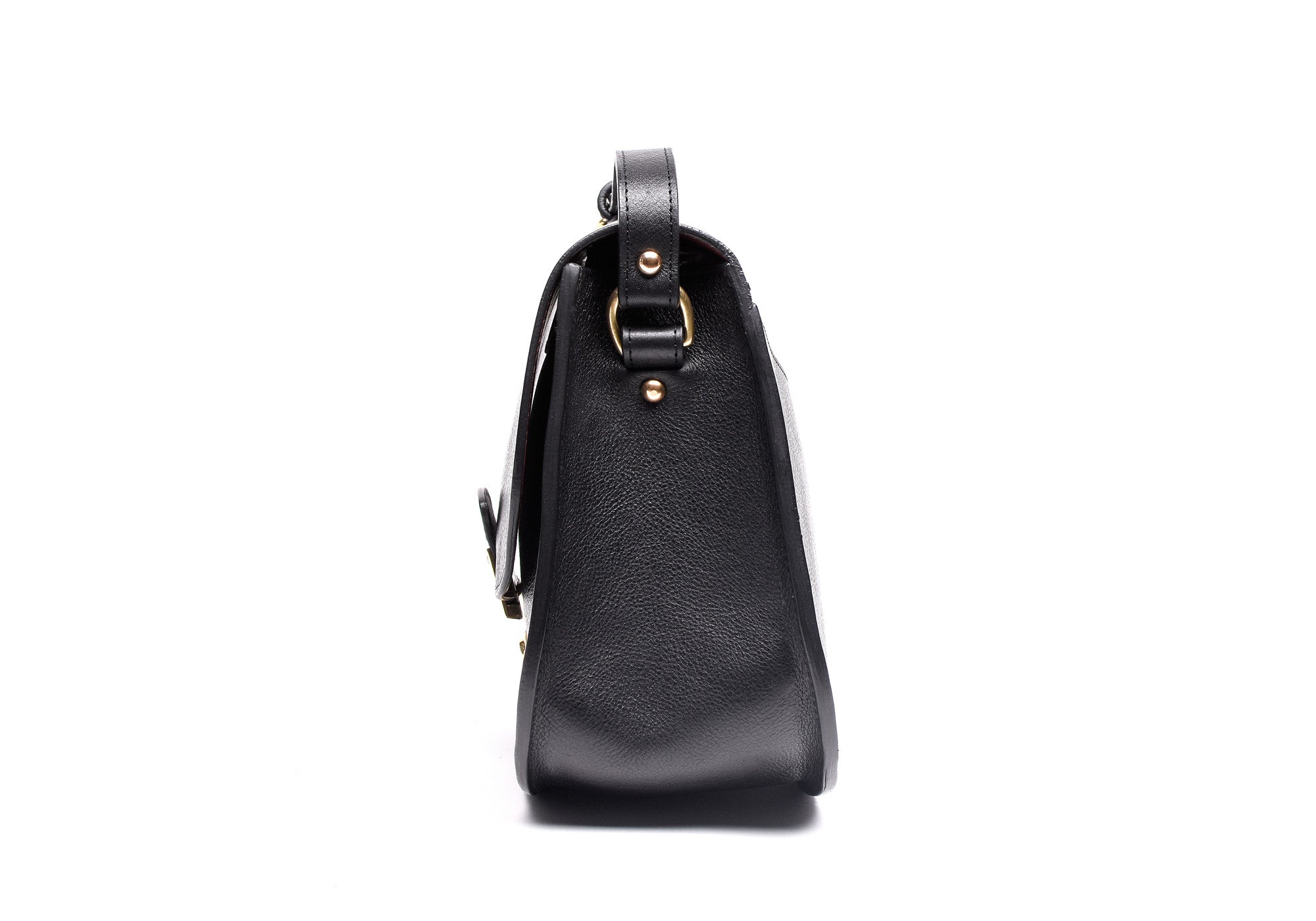 Front View of Arc Shoulder Bag Black-Red