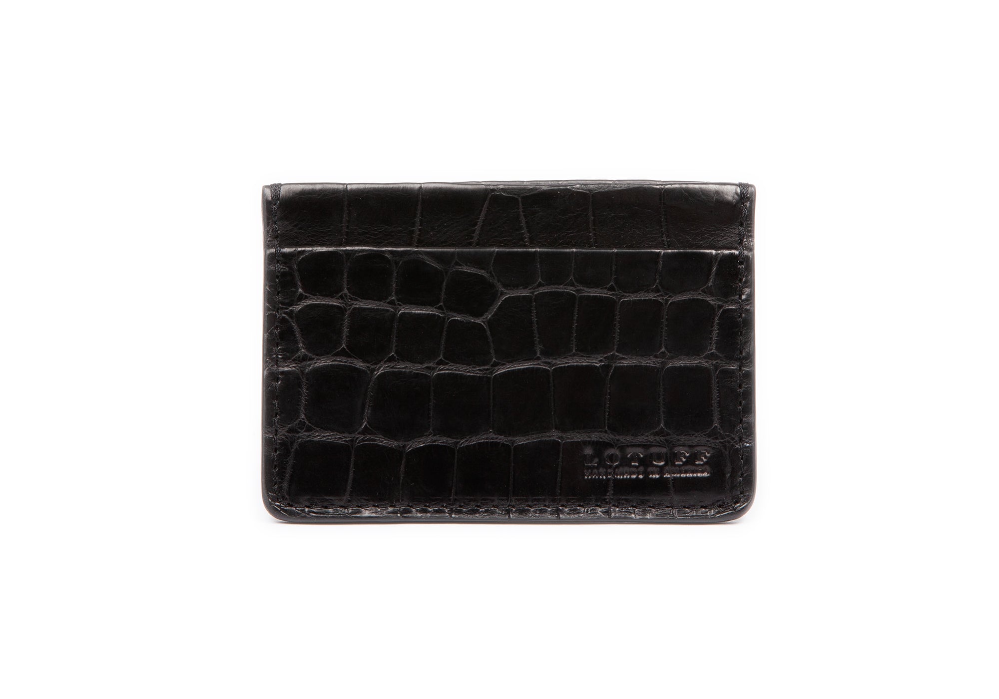 Black American Alligator Credit Card Wallet Black Alligator