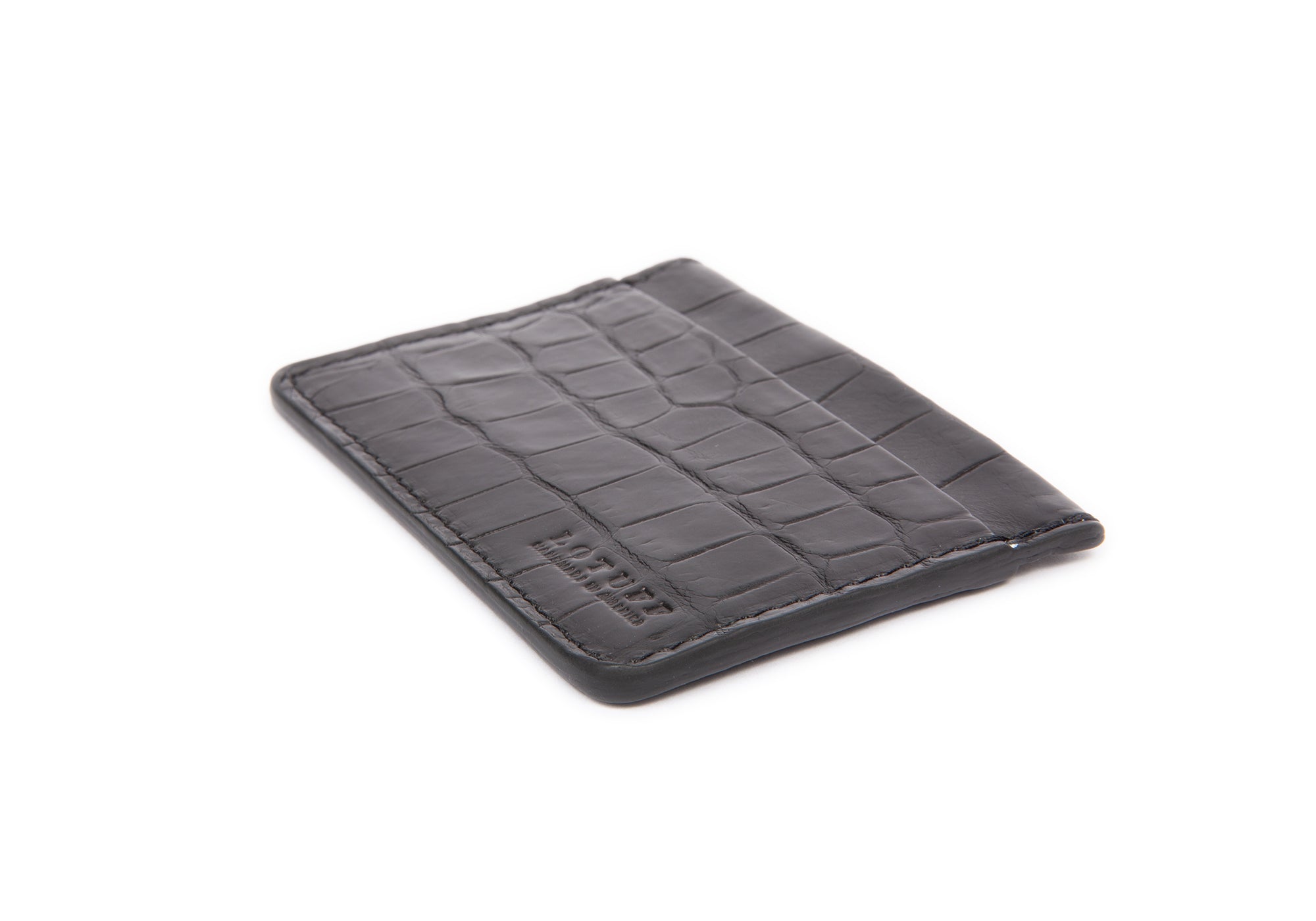 American Alligator Credit Card Wallet Black Alligator
