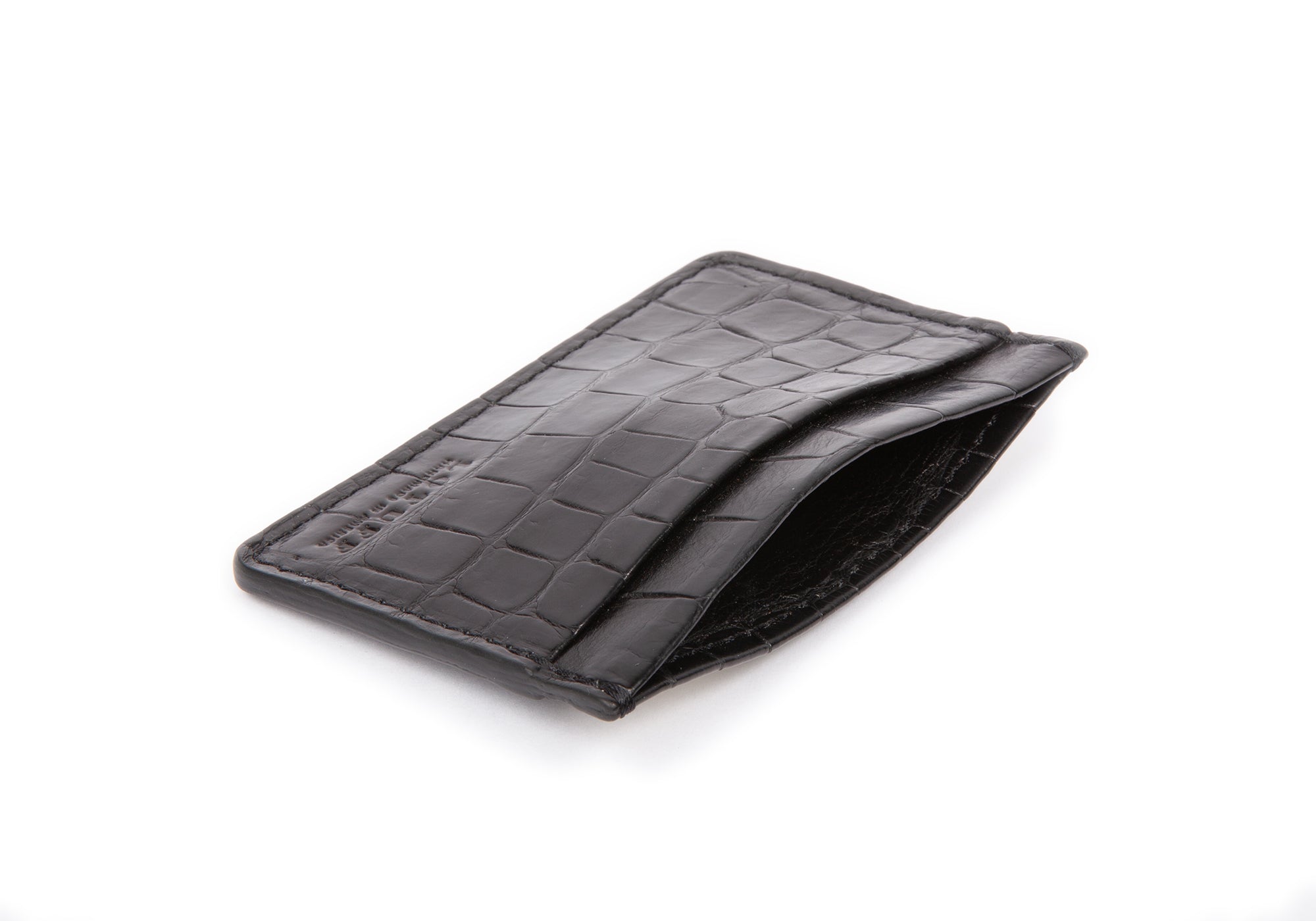 American Alligator Credit Card Wallet Black Alligator