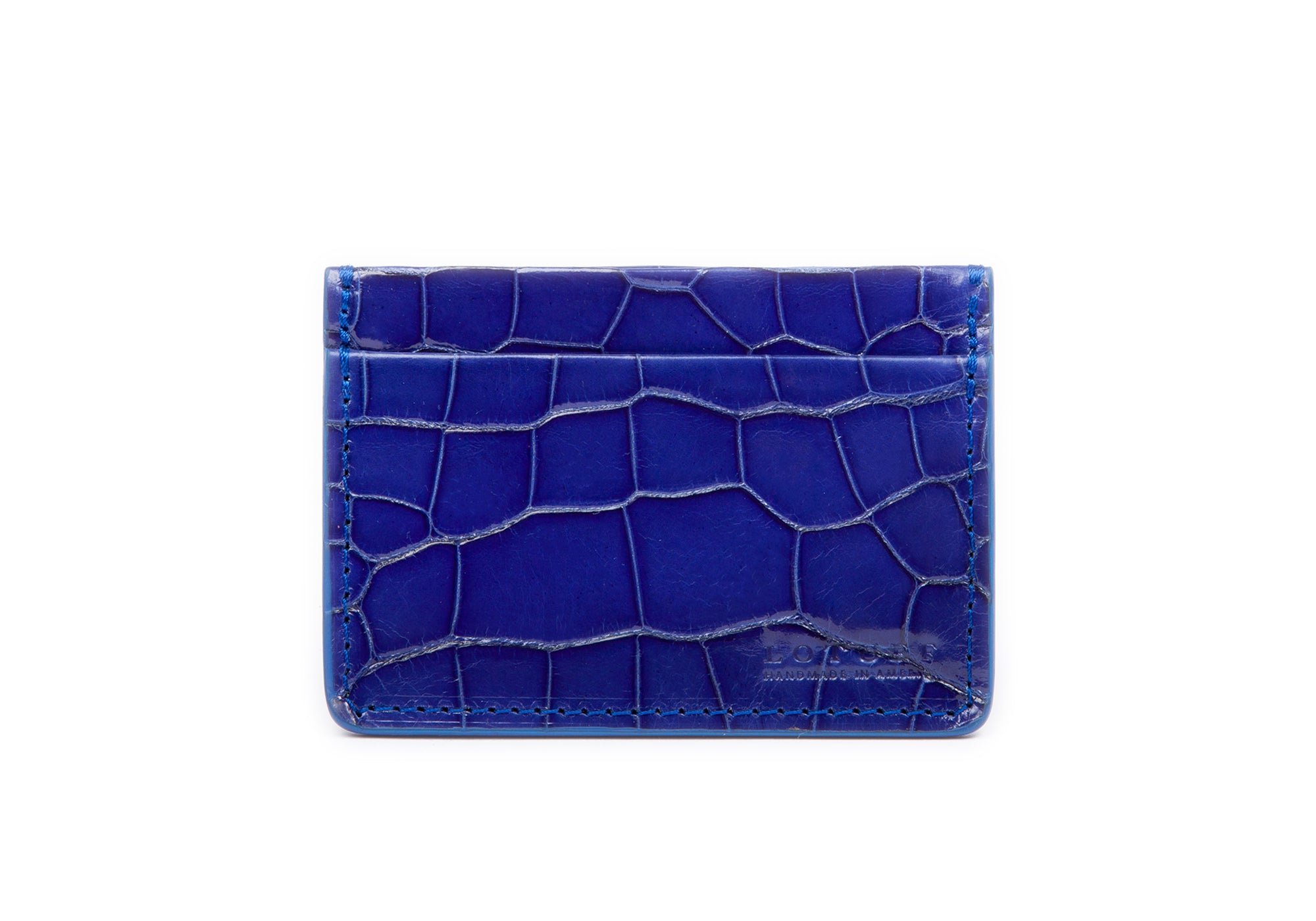 American Alligator Credit Card Wallet Electric Blue Alligator