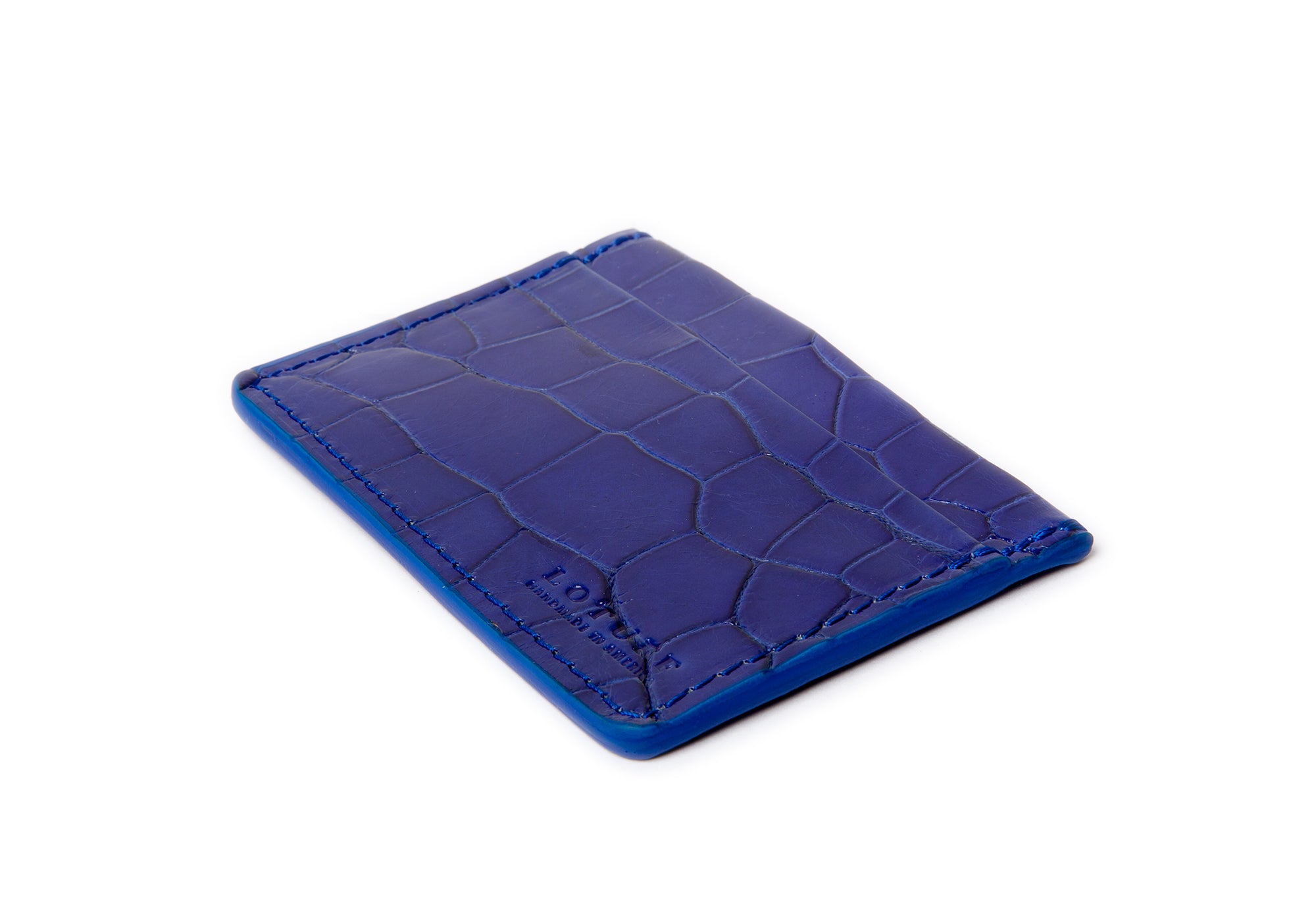 American Alligator Credit Card Wallet Electric Blue Alligator