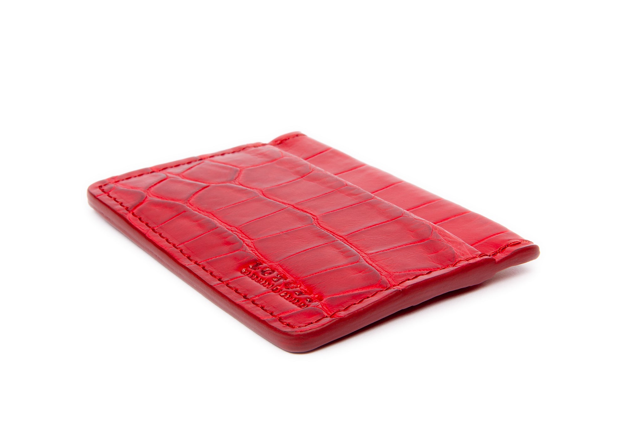 Red American Alligator Credit Card Wallet Red Alligator