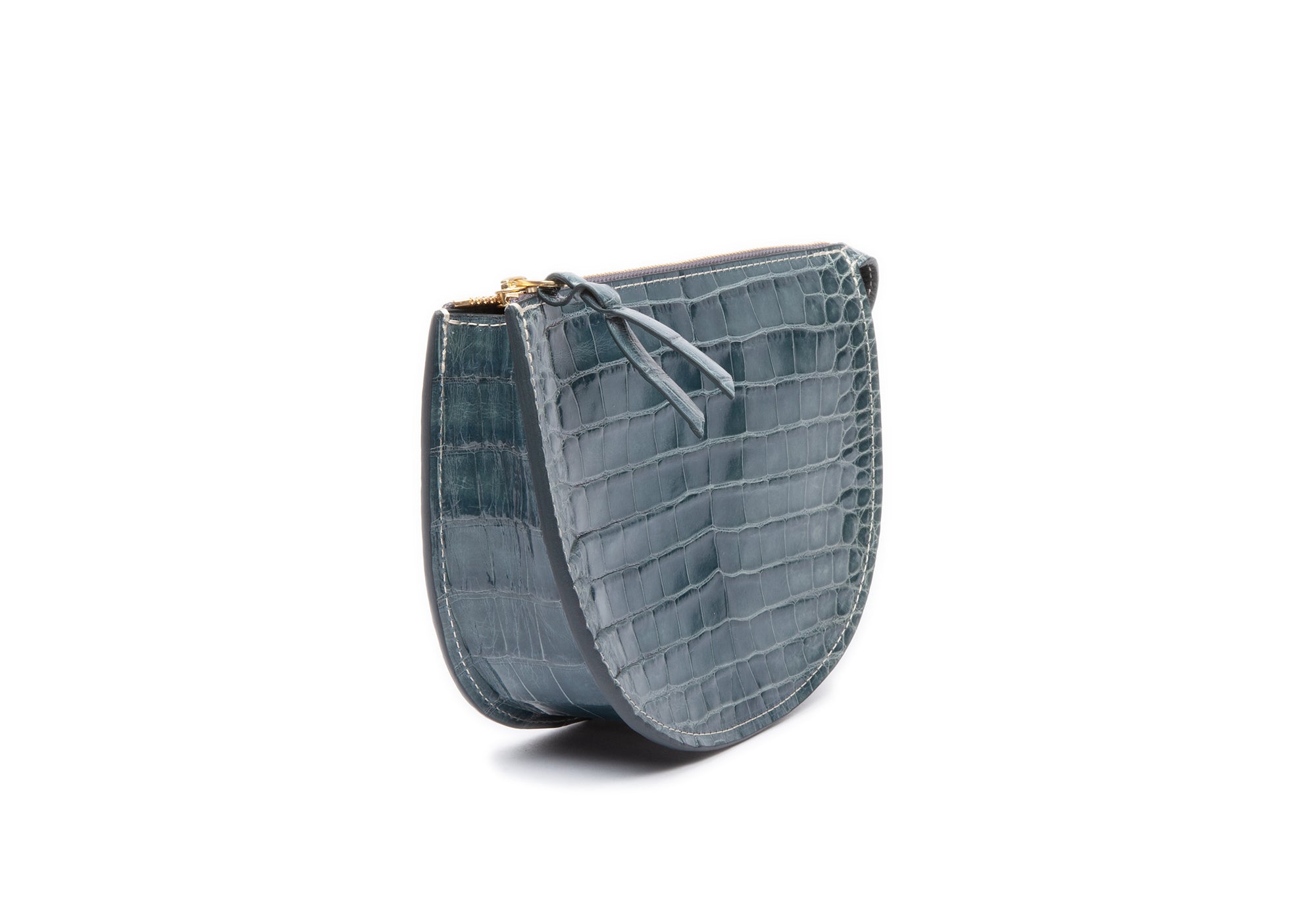 The American Alligator Mini Luna Belt Bag Ocean Blue Alligator