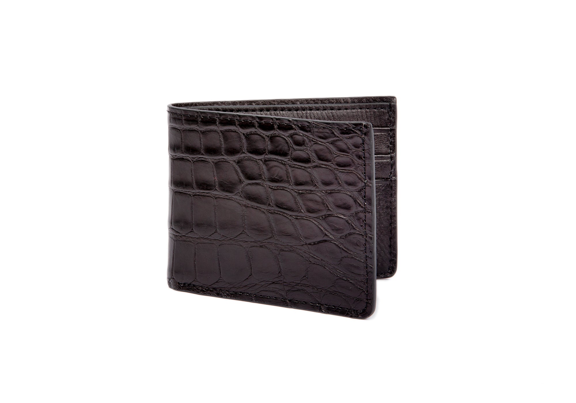 American Alligator Bifold Wallet Black Alligator