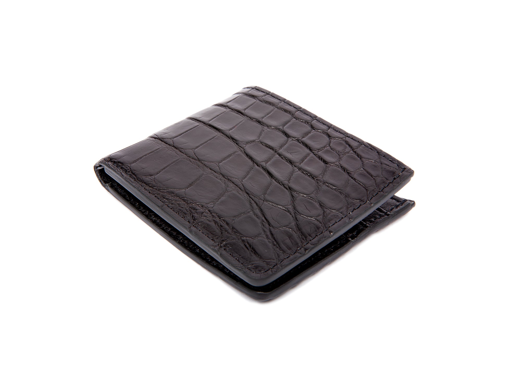 American Alligator Bifold Wallet Black Alligator