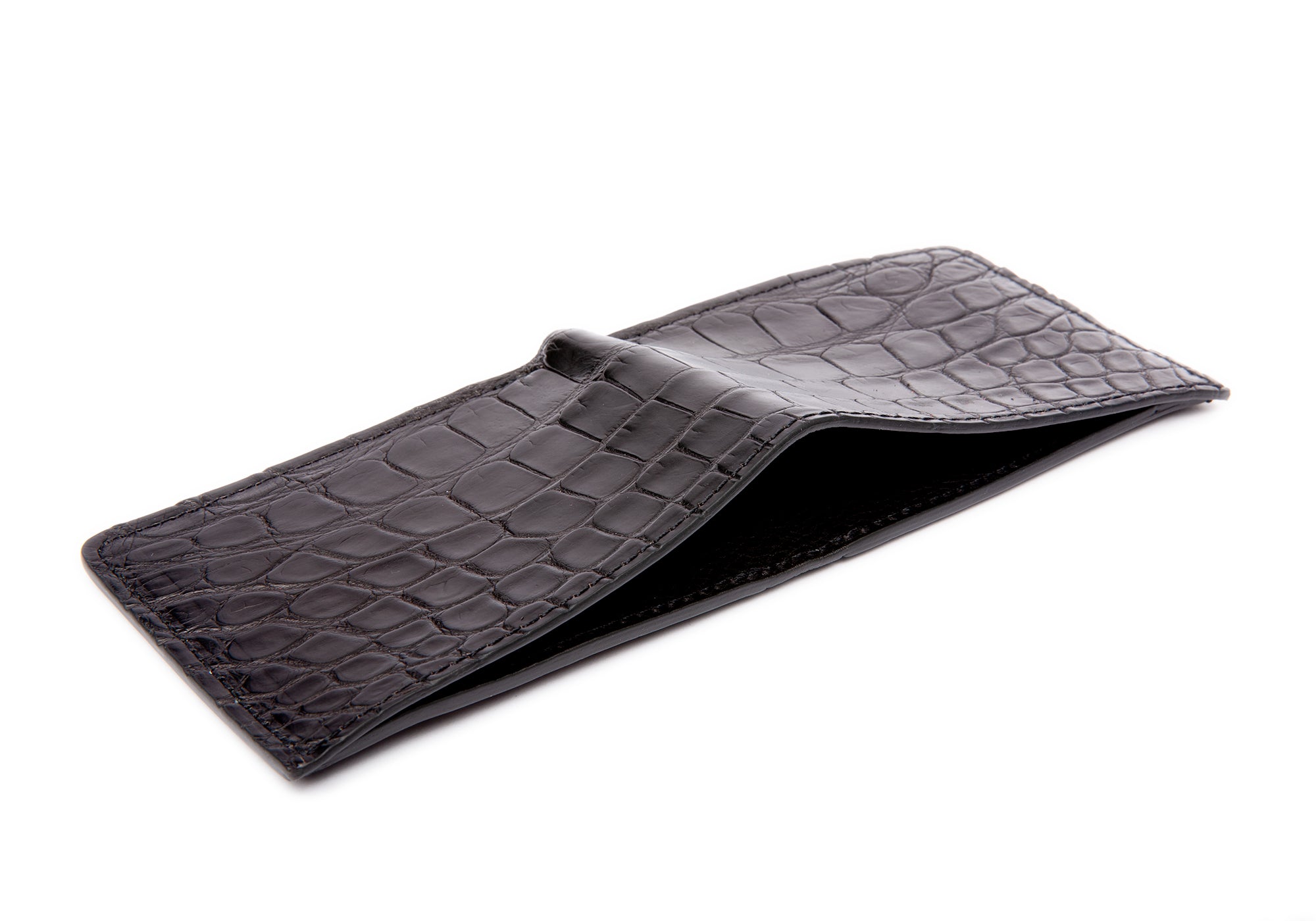 American Alligator Bifold Wallet Black Alligator