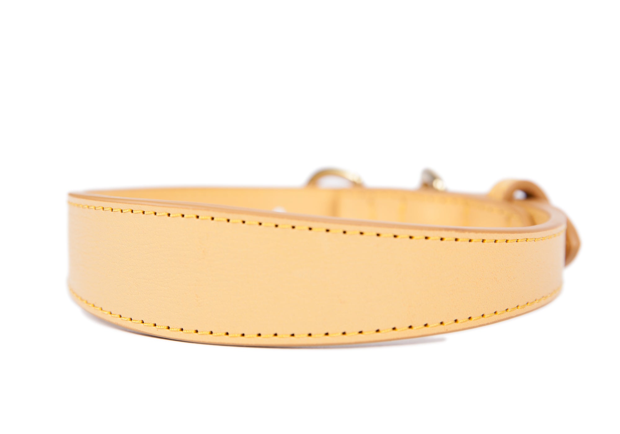 Small Leather Dog Collar Ochre
