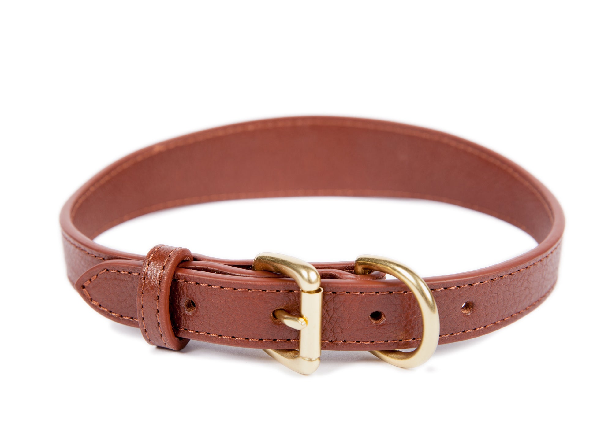 Large Leather Dog Collar Chestnut