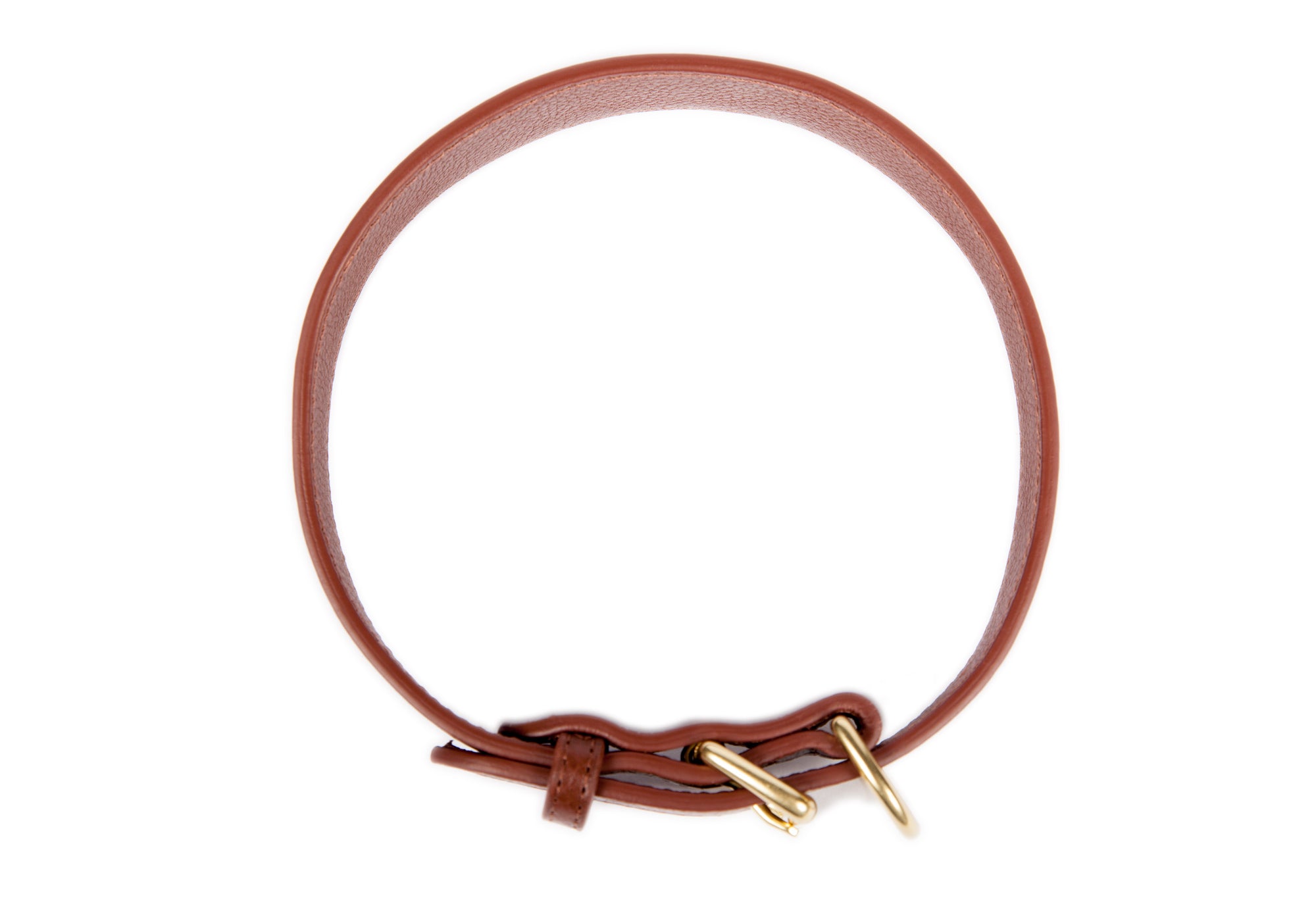 Large Leather Dog Collar Chestnut