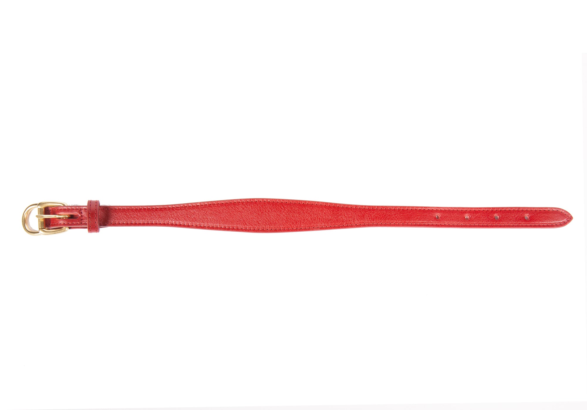 Medium Leather Dog Collar Red