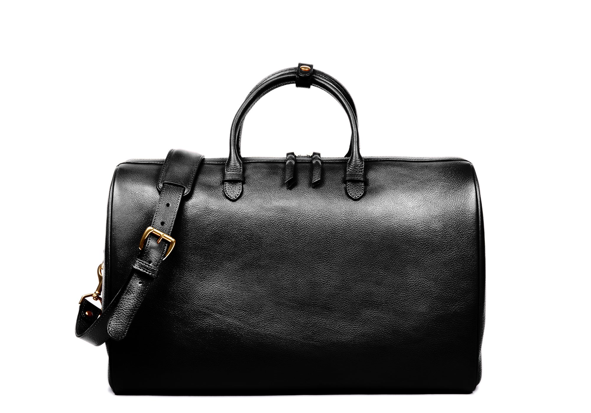 No. 10 Weekender Bag Black|Front Leather View