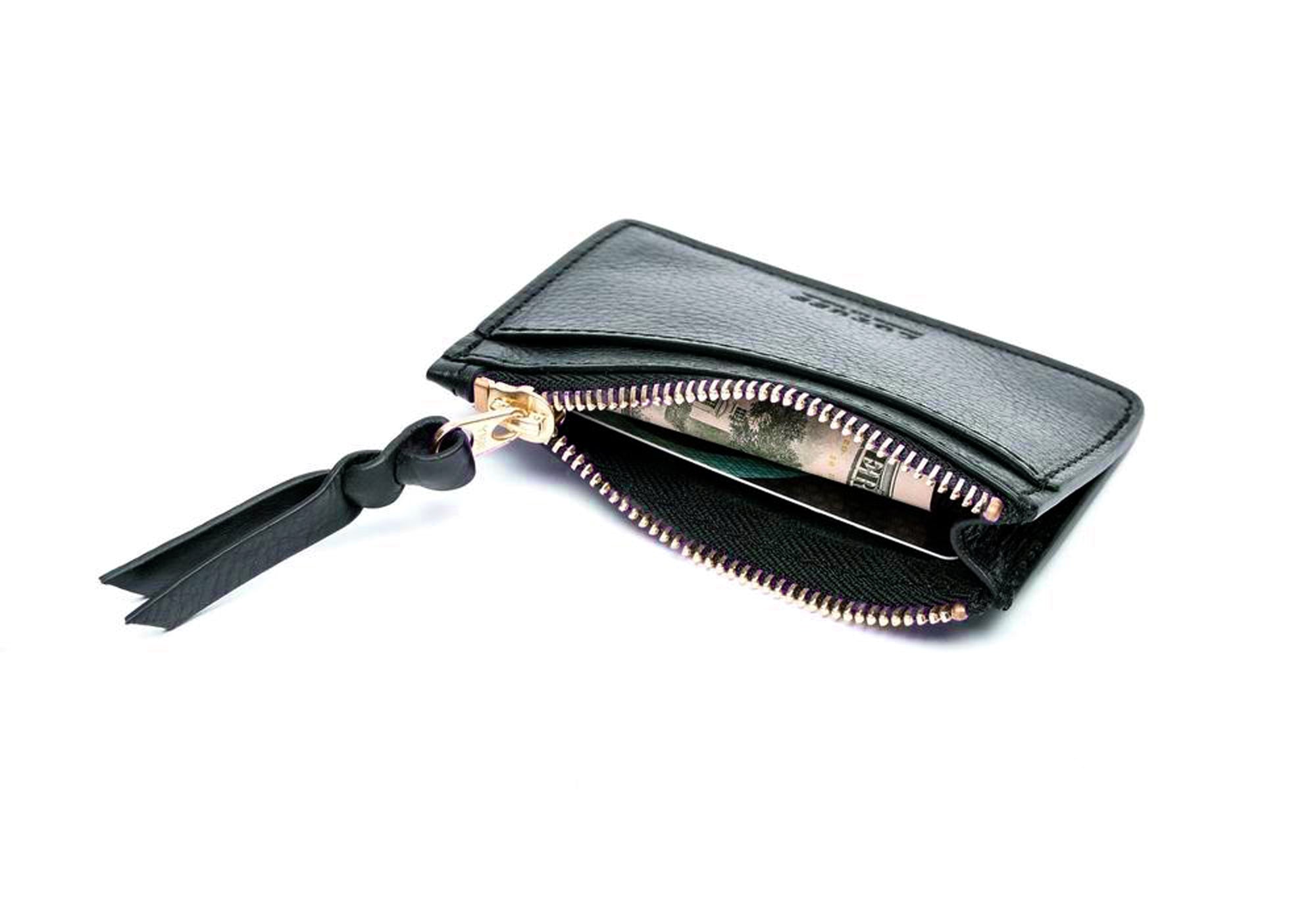 Zipper Credit Card Wallet Green