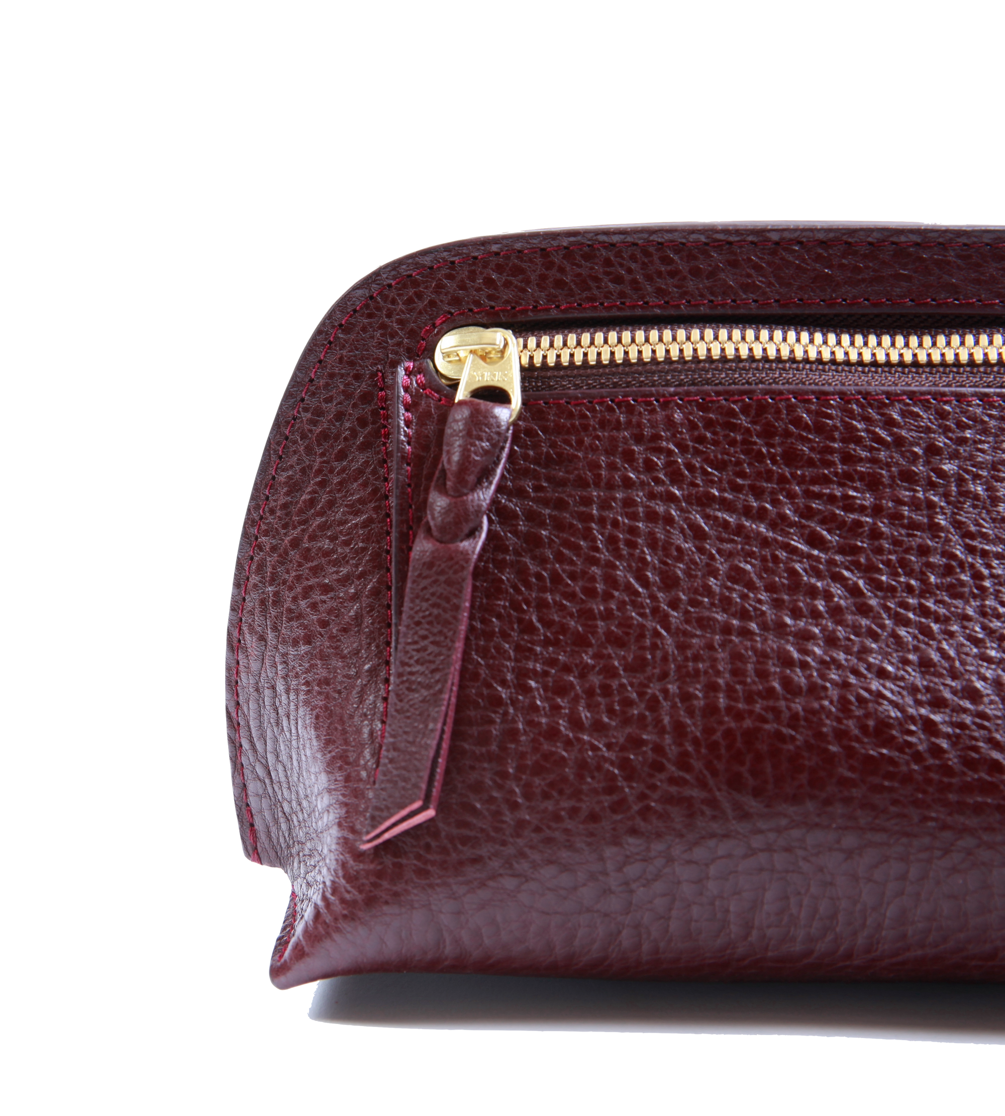 Closeup View of Mini Lois Pouch Cordovan