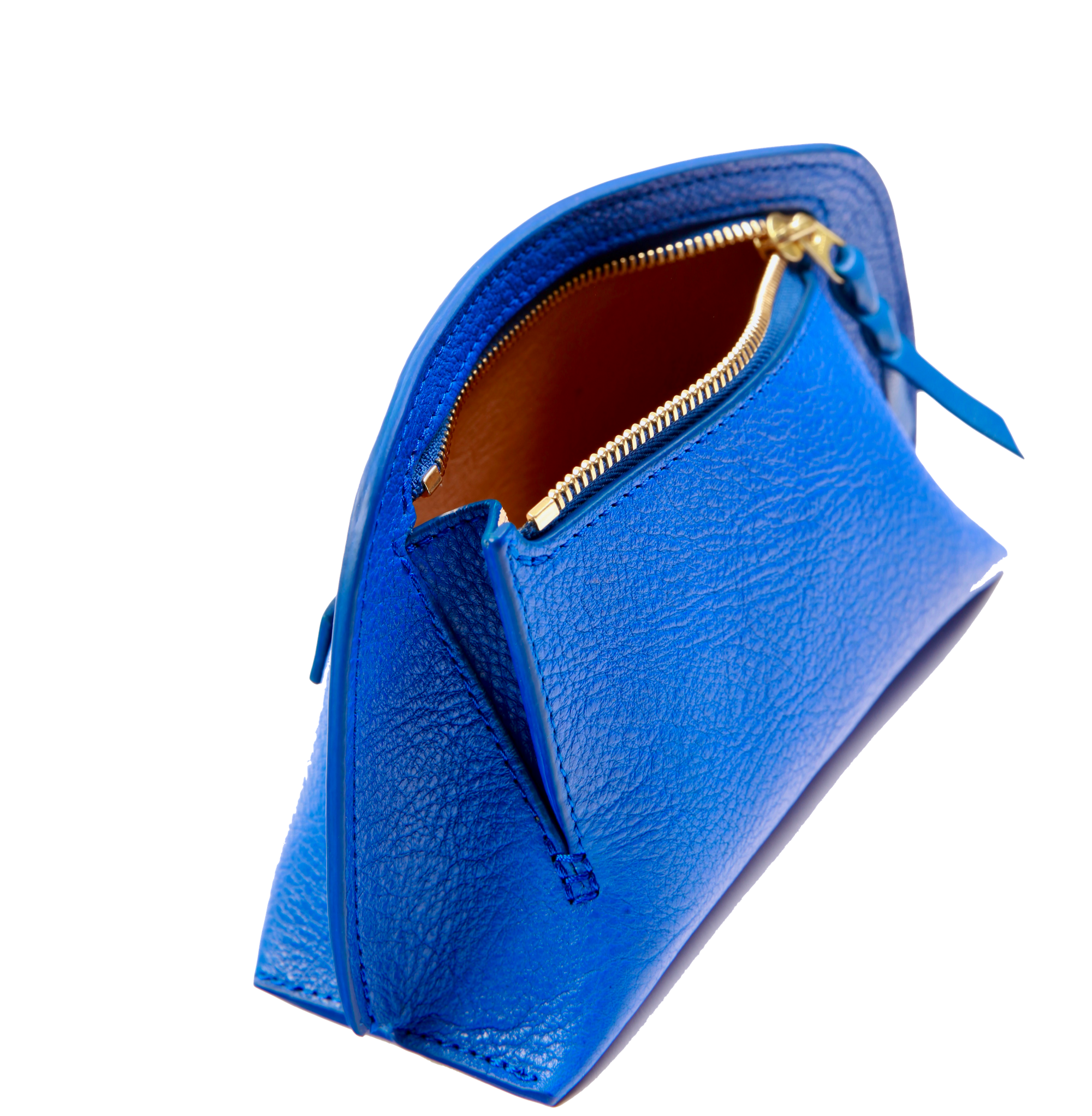 Open View of Mini Lois Pouch Electric Blue-Natural