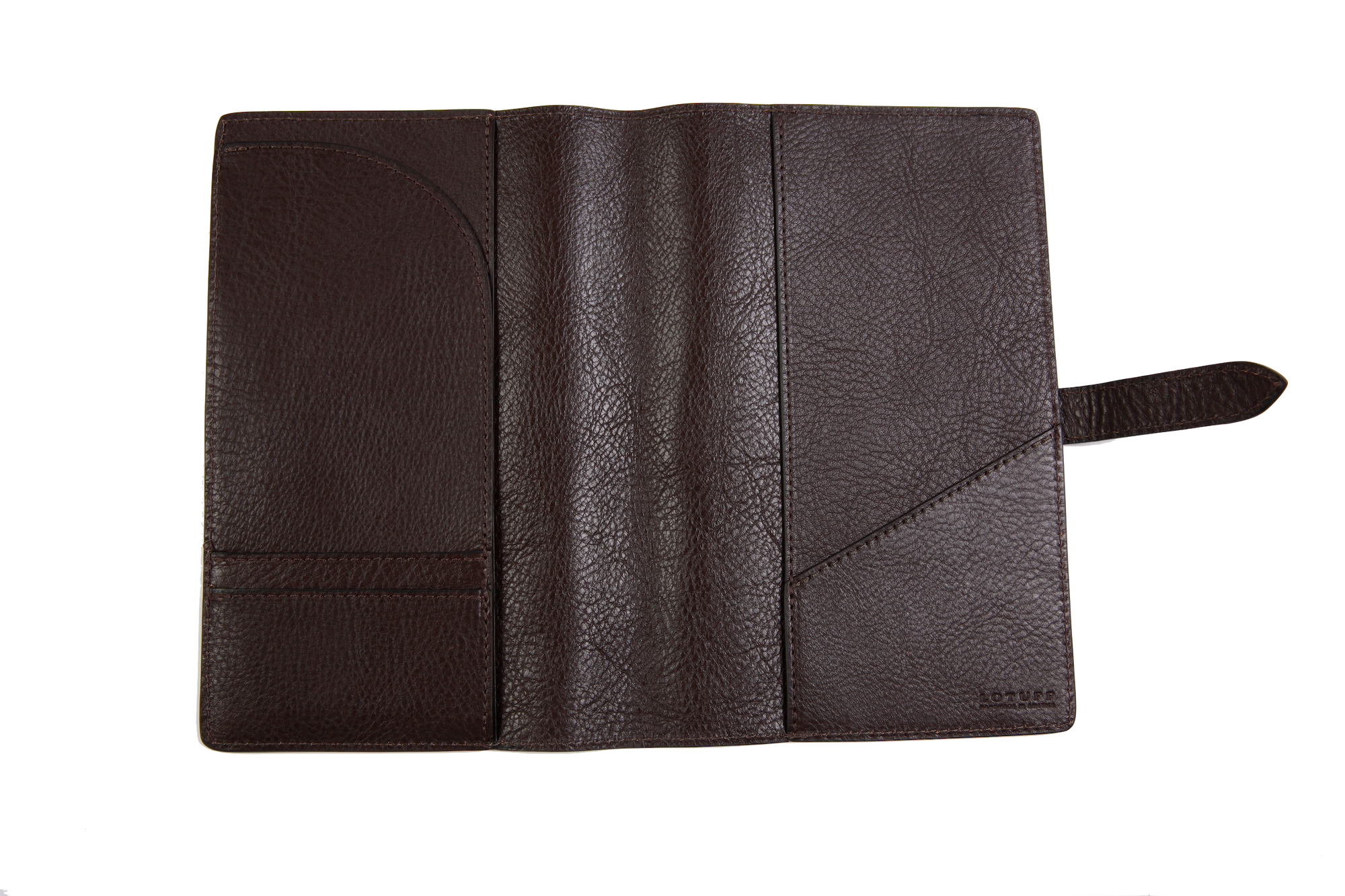 Top View of Leather Travel Journal Chocolate