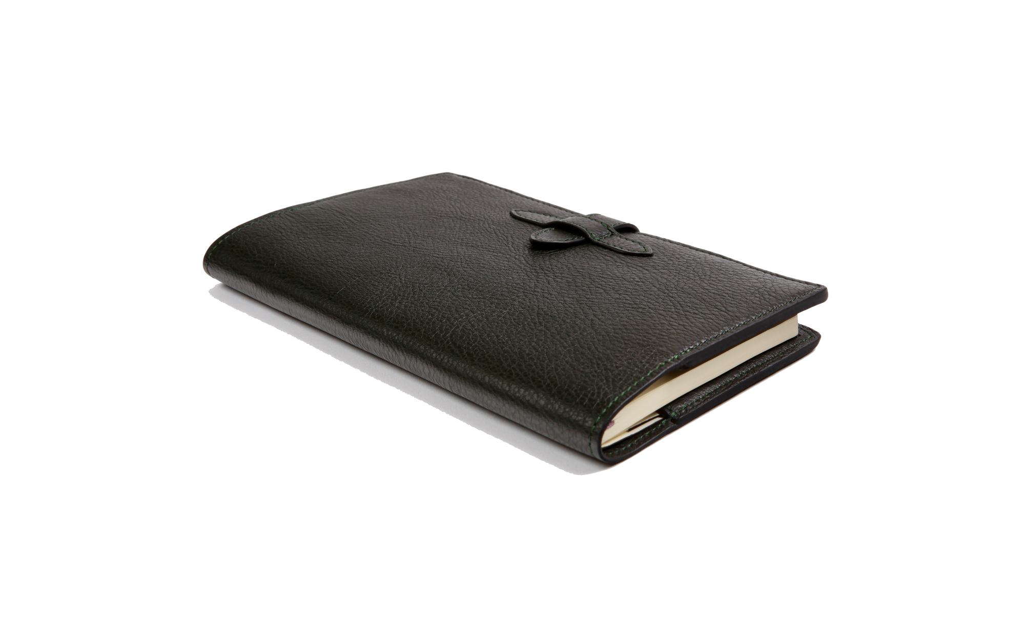 Side View of Leather Travel Journal Green