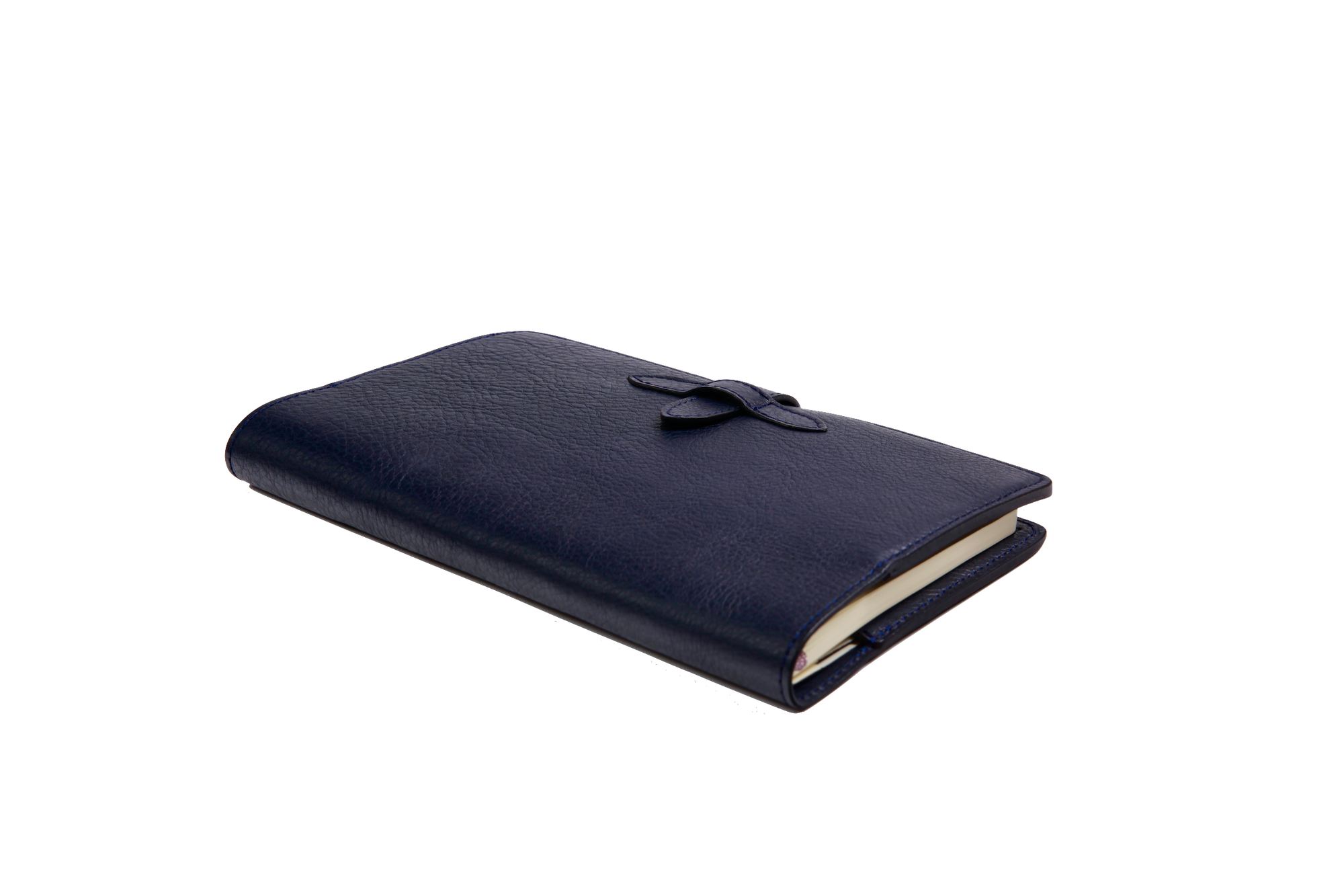 Side View of Leather Travel Journal Indigo