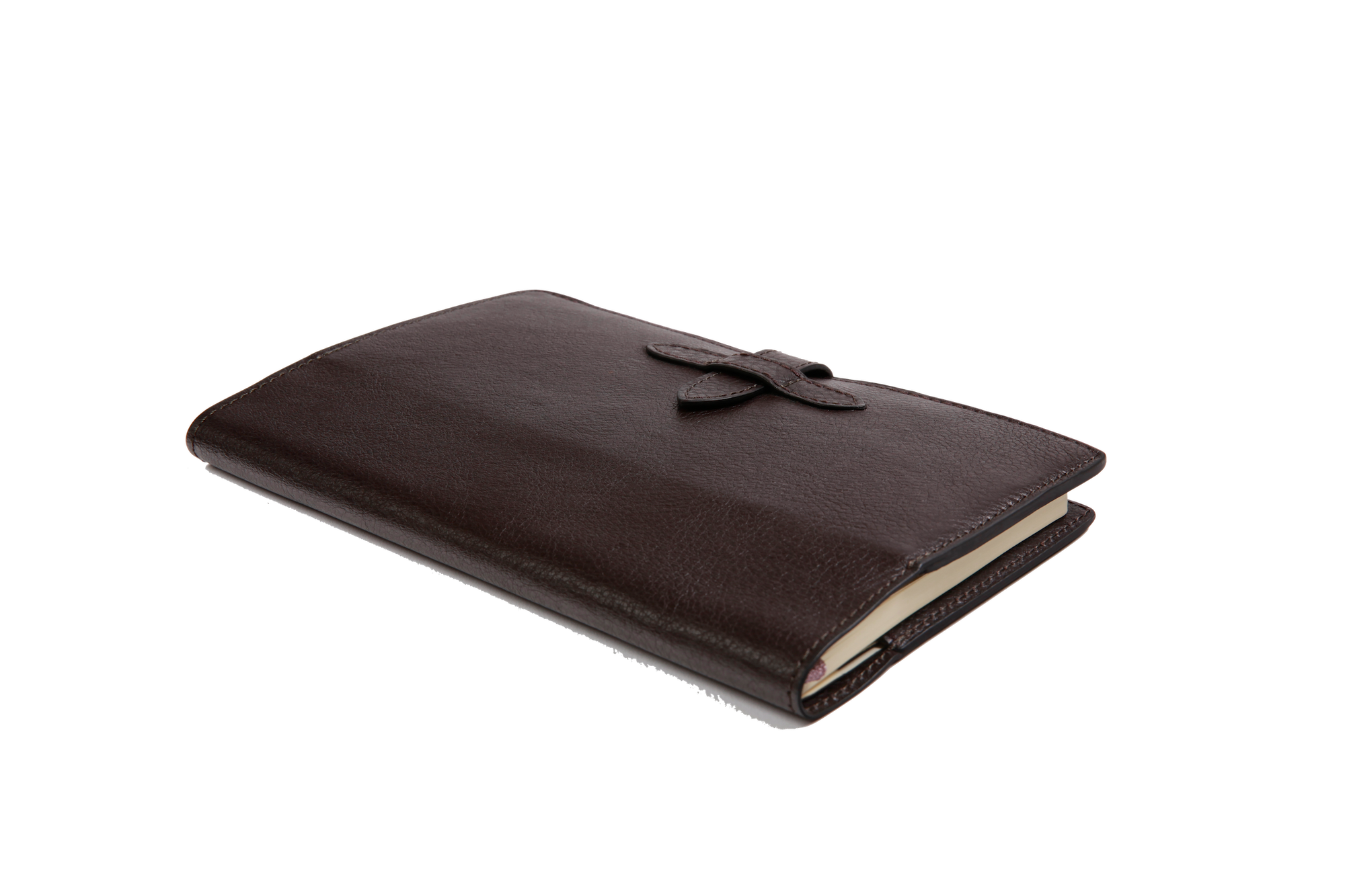Side View of Leather Travel Journal Chocolate