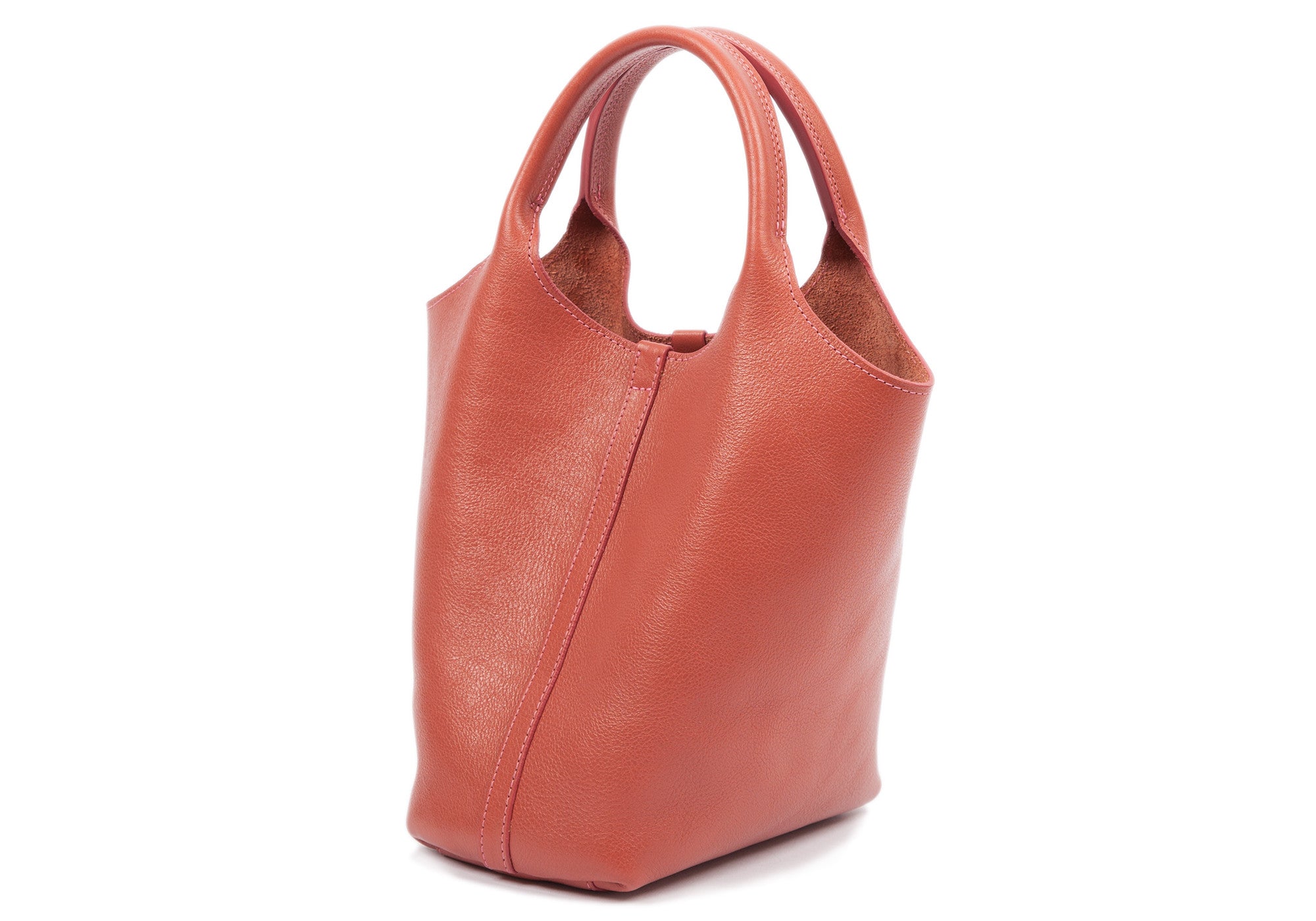 Side Leather View of The One-Piece Bag Rosewood