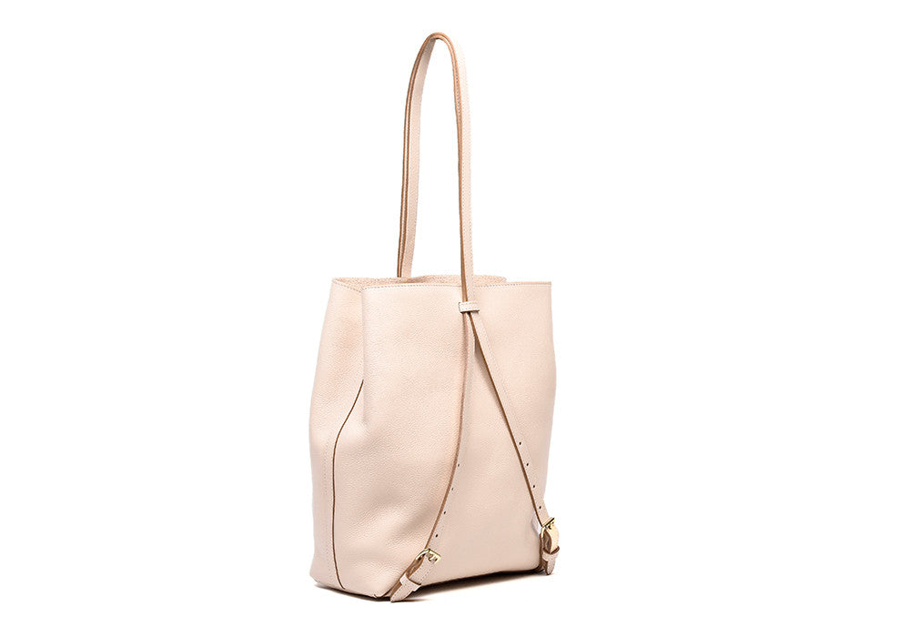 Top Leather Strap of The Sling Backpack Natural