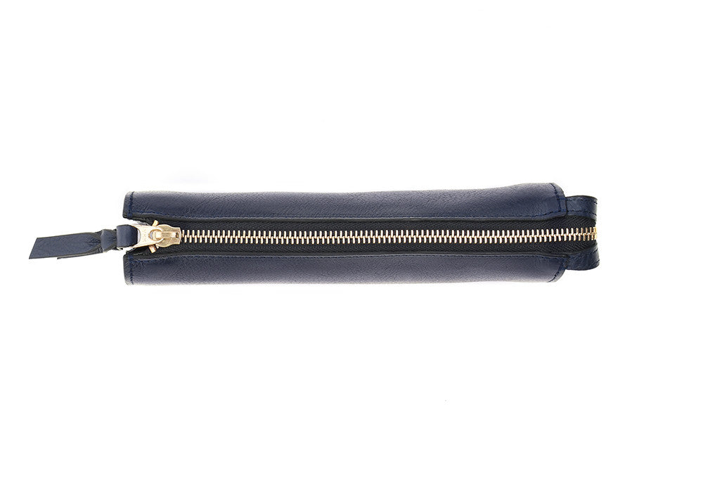 Top Leather View of Tripp Wallet Indigo