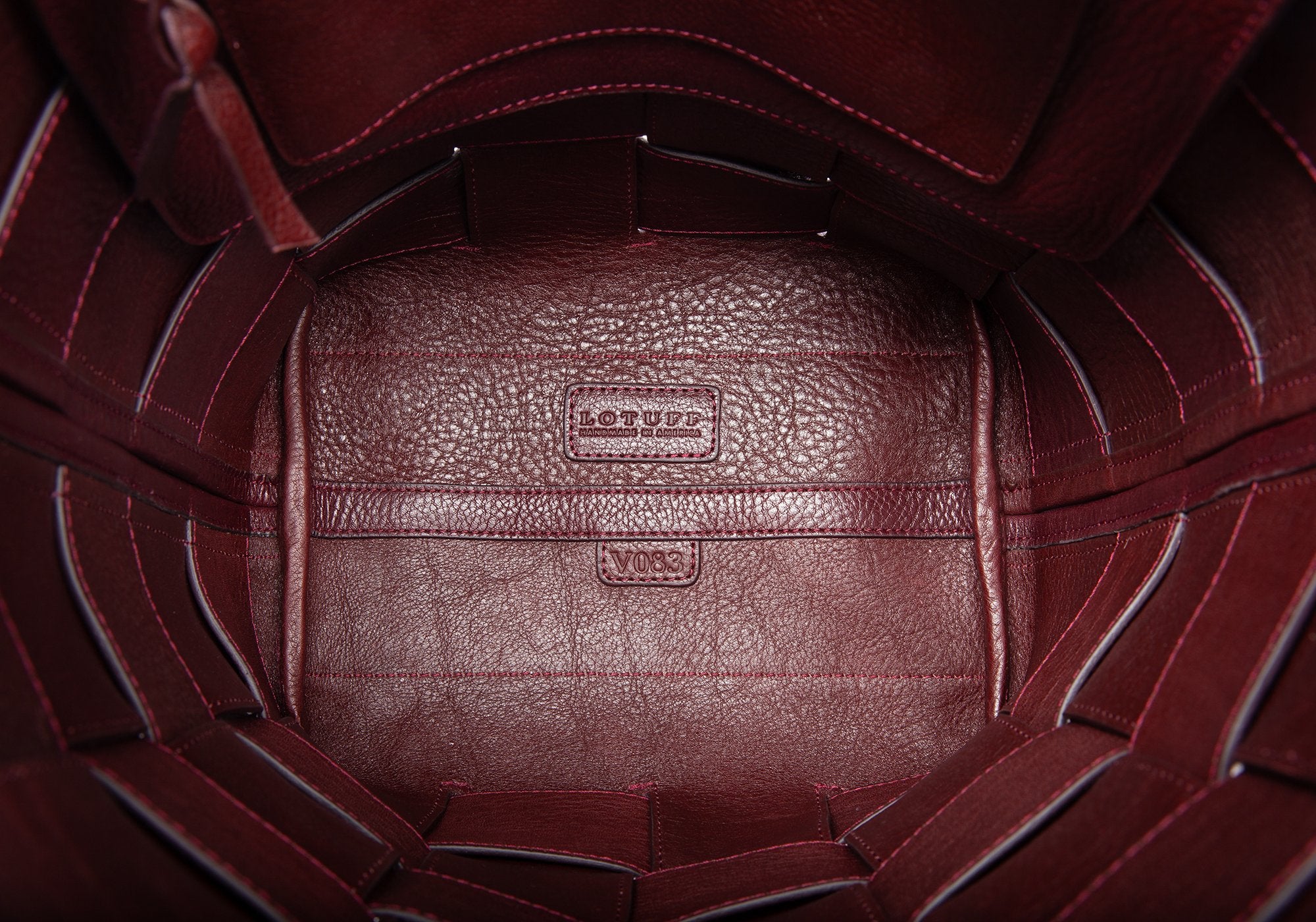 Woven Leather Bucket Shoulder Bag Cordovan
