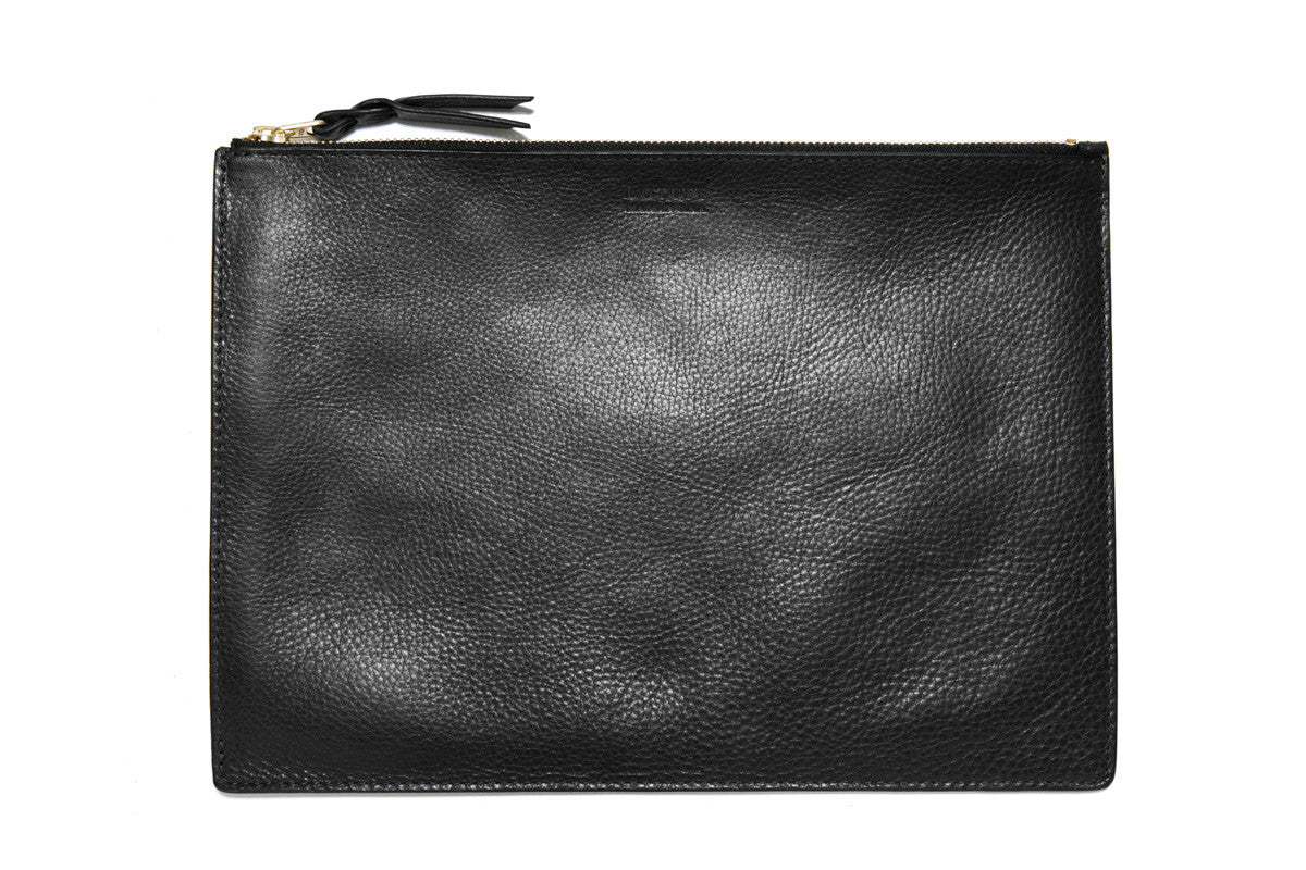 No. 14 Pouch Black|Front Leather View
